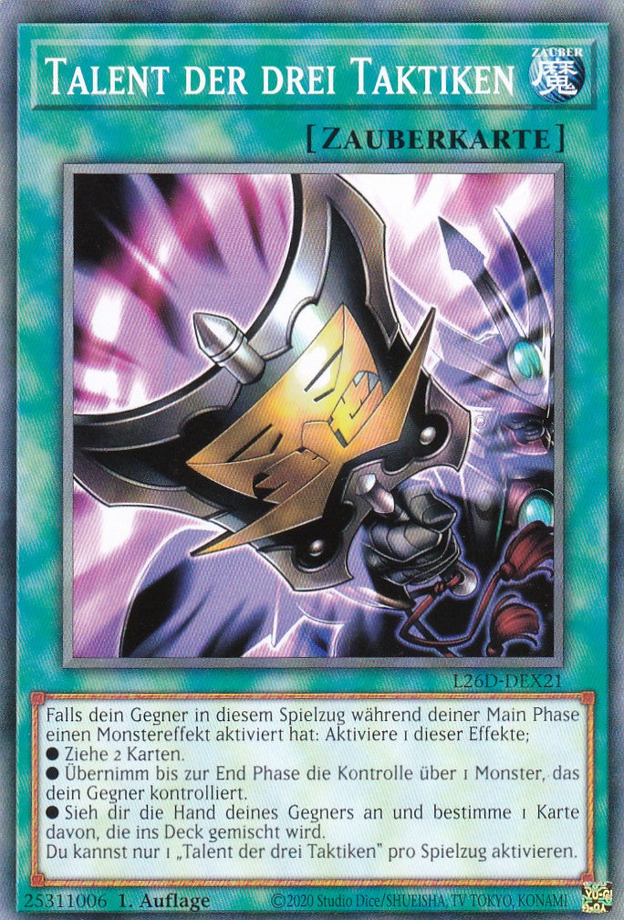 L26D-DEX21 - Talent der drei Taktiken - Common - Deutsch - Legendary Modern Decks 2026 - Yu-Gi-Oh! - mit LMS Trading Fieldcenter Karte