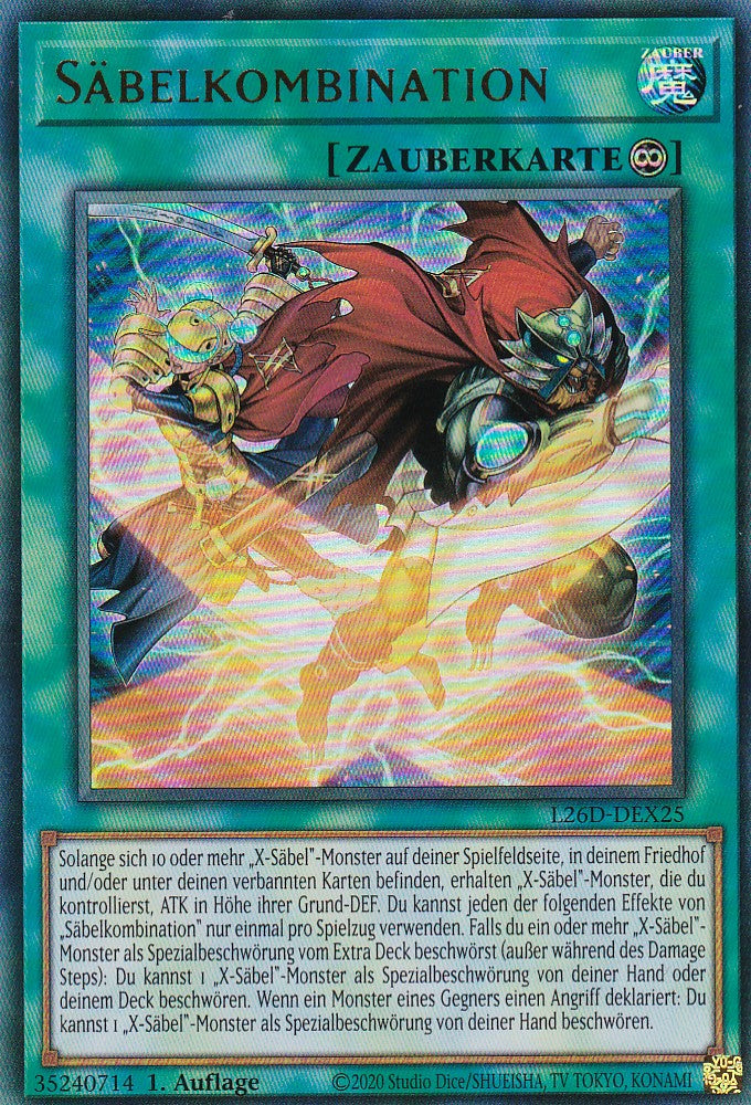 L26D-DEX25 - Säbelkombination - Ultra Rare - Deutsch - Legendary Modern Decks 2026 - Yu-Gi-Oh! - mit LMS Trading Fieldcenter Karte