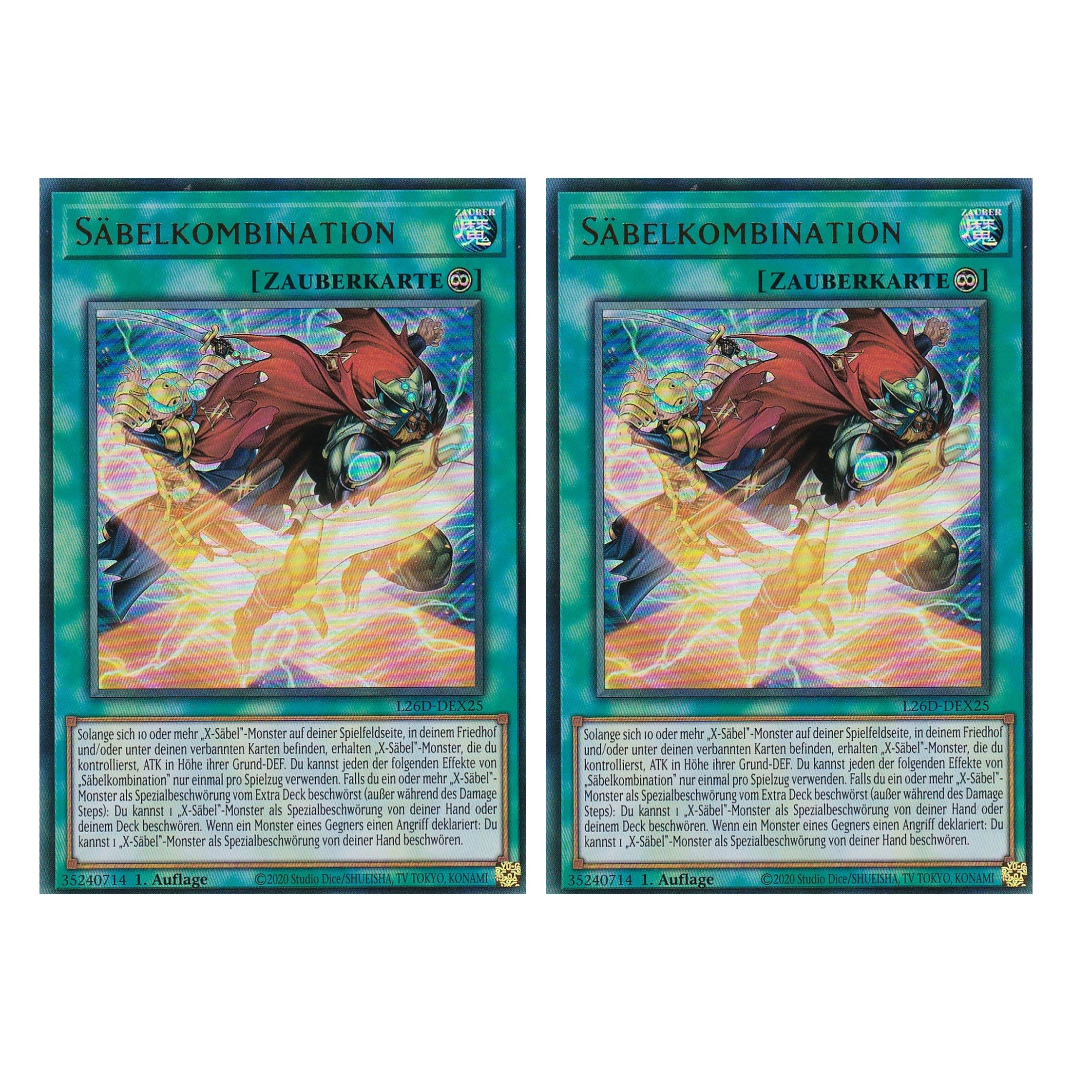 L26D-DEX25 - Säbelkombination - Ultra Rare - Deutsch - 1. Auflage - Legendary Modern Decks 2026 - Duo Set (2 Stück) - Yu-Gi-Oh! - mit LMS Trading Fieldcenter Karte