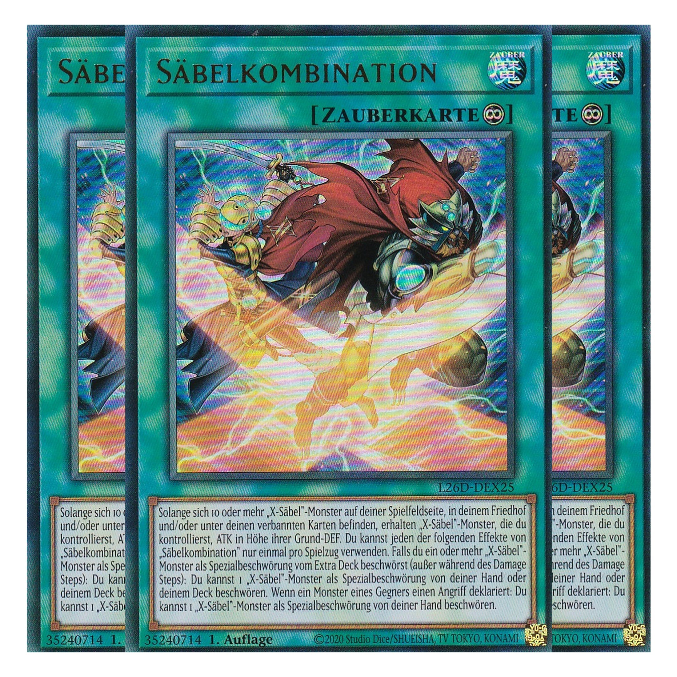 L26D-DEX25 - Säbelkombination - Ultra Rare - Deutsch - 1. Auflage - Legendary Modern Decks 2026 - Playset (3 Kopien) - Yu-Gi-Oh! - mit LMS Trading Fieldcenter Karte