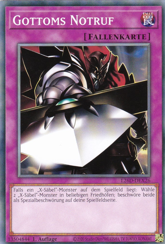 L26D-DEX26 - Gottoms Notruf - Common - Deutsch - Legendary Modern Decks 2026 - Yu-Gi-Oh! - mit LMS Trading Fieldcenter Karte