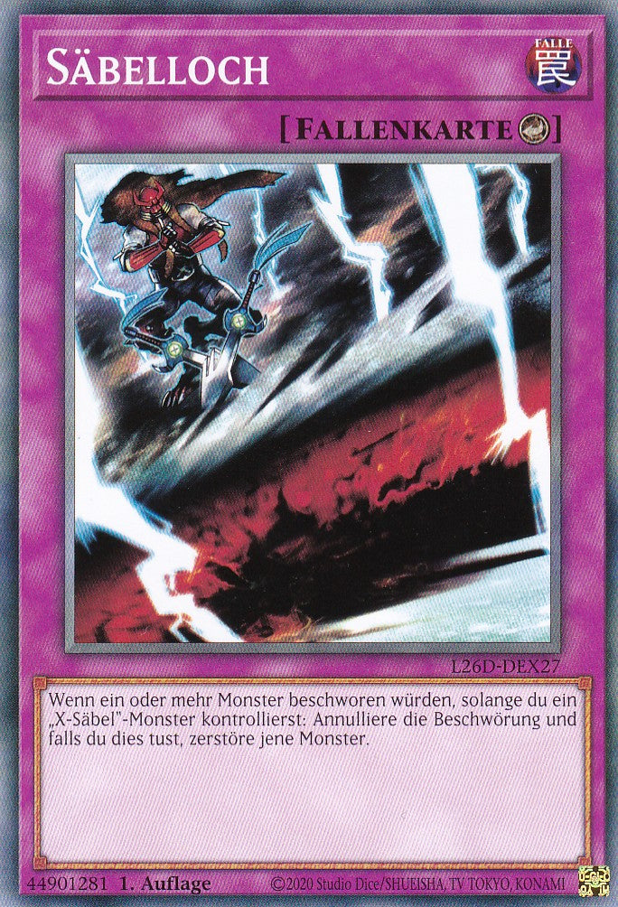 L26D-DEX27 - Säbelloch - Common - Deutsch - Legendary Modern Decks 2026 - Yu-Gi-Oh! - mit LMS Trading Fieldcenter Karte