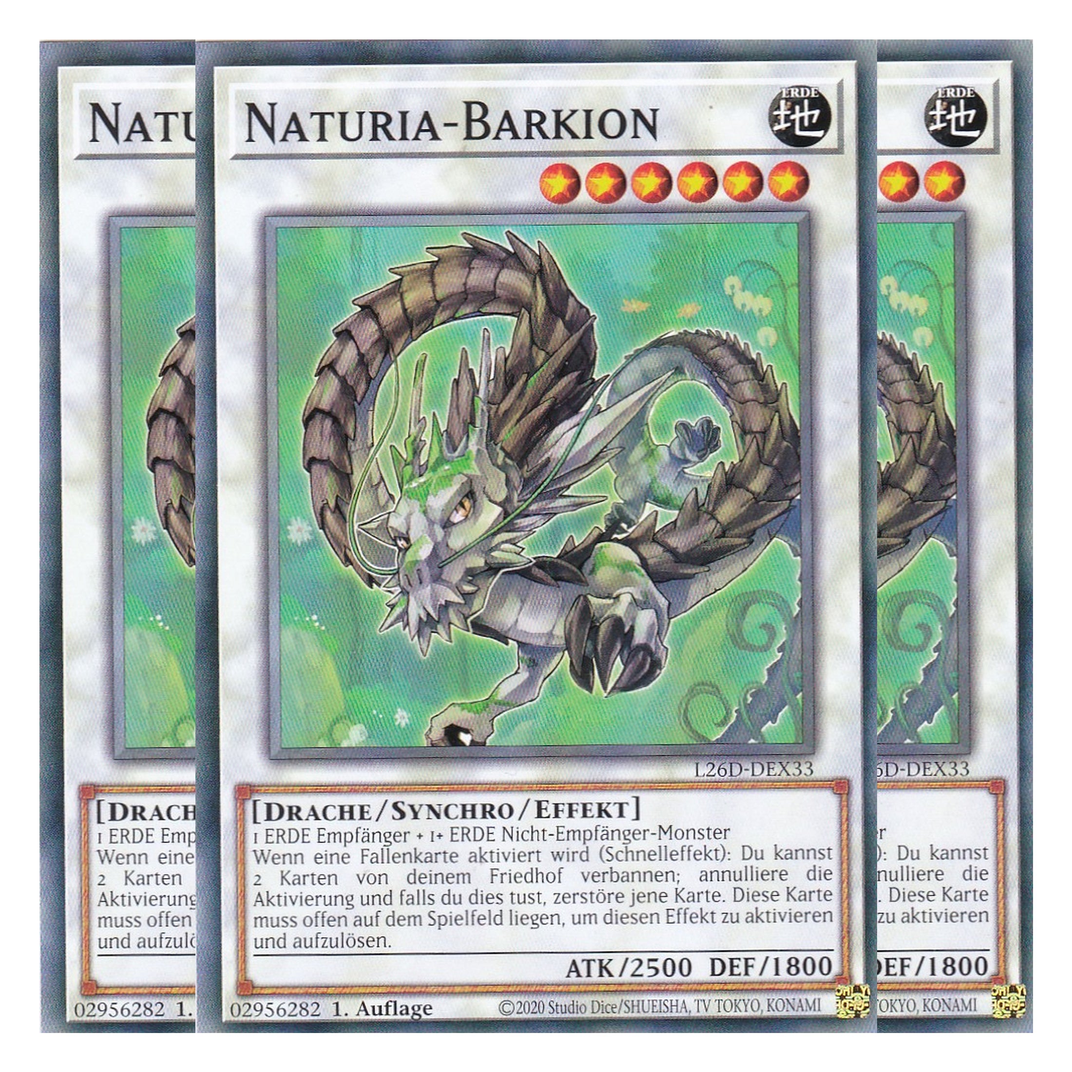 L26D-DEX33 - Naturia-Barkion - Common - Deutsch - 1. Auflage - Legendary Modern Decks 2026 - Playset (3 Kopien) - Yu-Gi-Oh! - mit LMS Trading Fieldcenter Karte