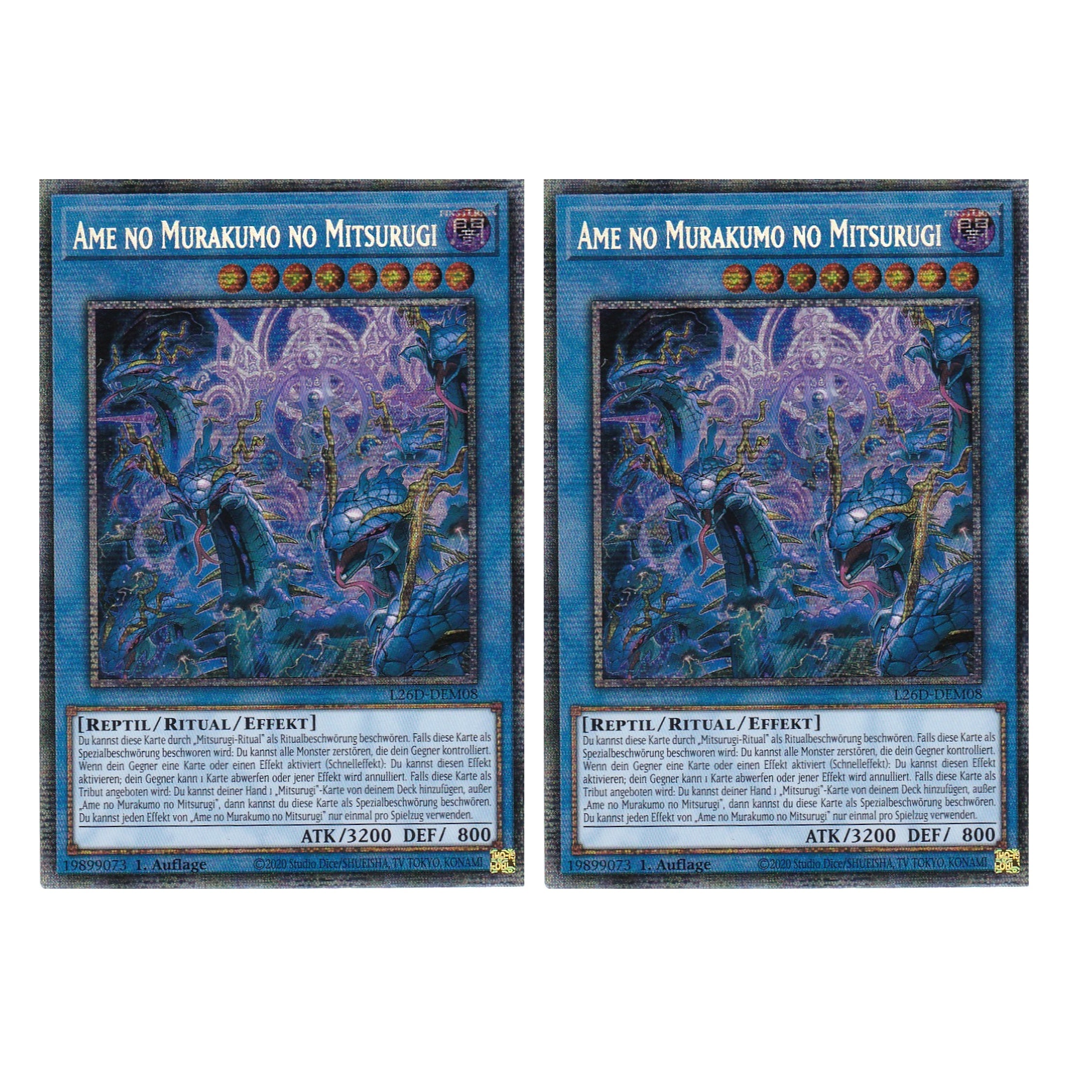 L26D-DEM08 - Ame no Murakumo no Mitsurugi - Starlight Rare - Deutsch - 1. Auflage - Legendary Modern Decks 2026 - Duo Set (2 Stück) - Yu-Gi-Oh! - mit LMS Trading Fieldcenter Karte