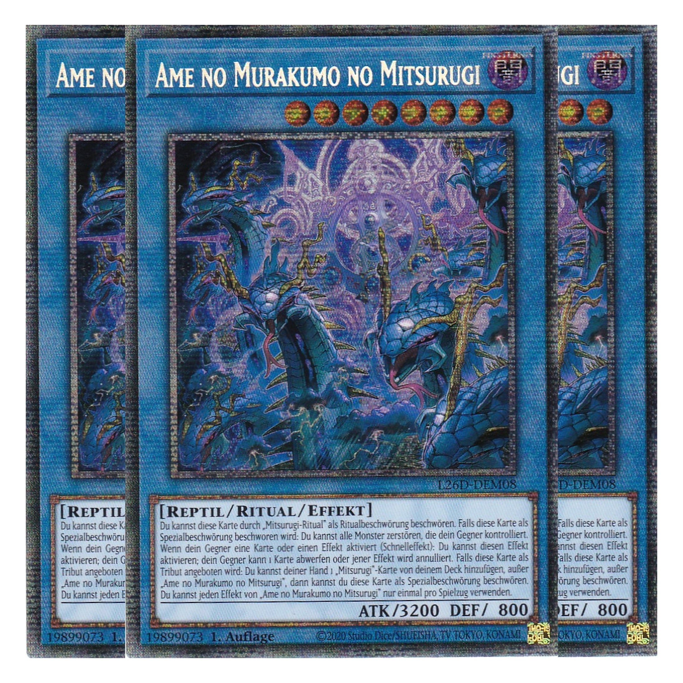 L26D-DEM08 - Ame no Murakumo no Mitsurugi - Starlight Rare - Deutsch - 1. Auflage - Legendary Modern Decks 2026 - Playset (3 Kopien) - Yu-Gi-Oh! - mit LMS Trading Fieldcenter Karte