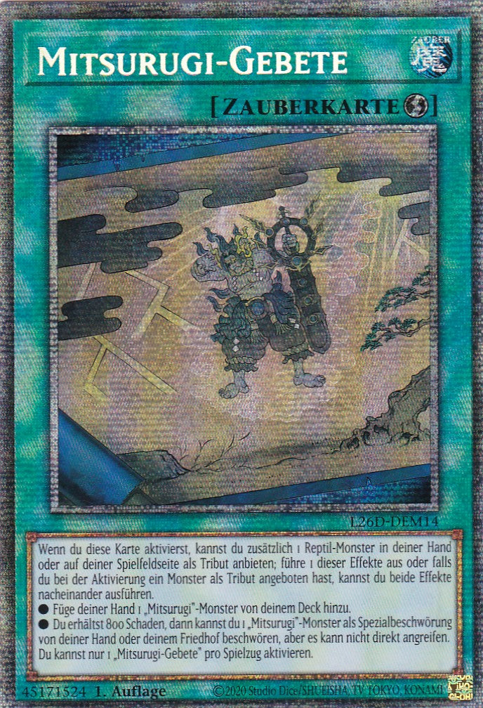 L26D-DEM14 - Mitsurugi-Gebete - Starlight Rare - Deutsch - Legendary Modern Decks 2026 - Yu-Gi-Oh! - mit LMS Trading Fieldcenter Karte