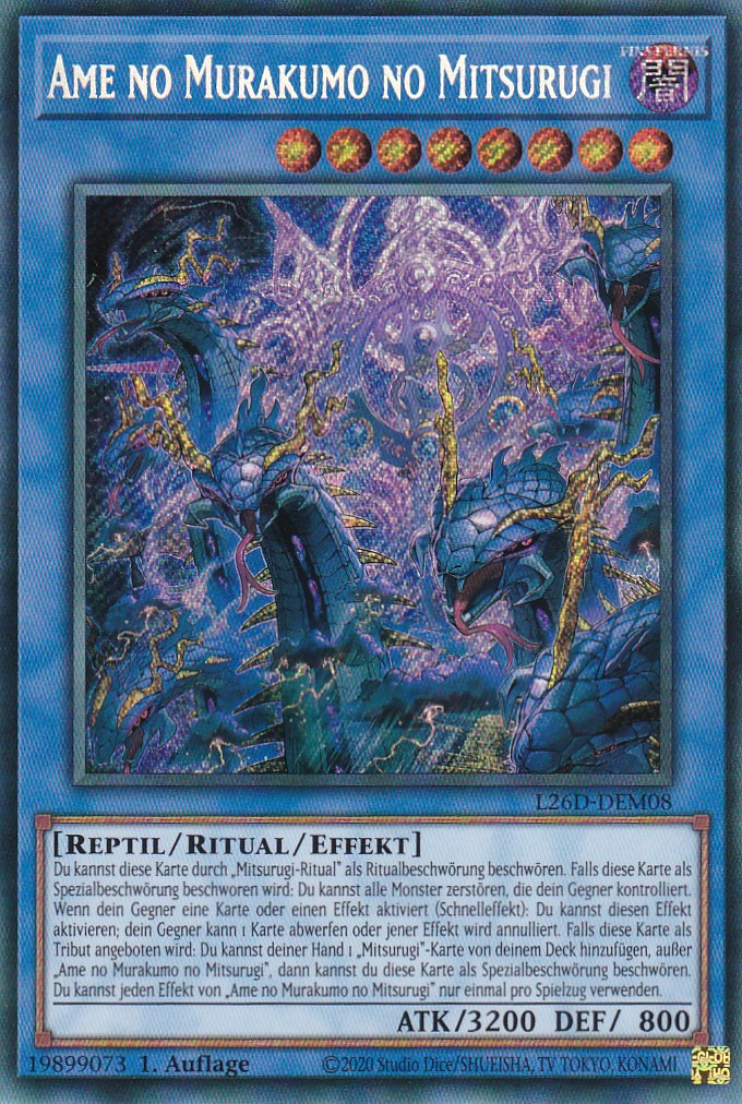L26D-DEM08 - Ame no Murakumo no Mitsurugi - Secret Rare - Deutsch - Legendary Modern Decks 2026 - Yu-Gi-Oh! - mit LMS Trading Fieldcenter Karte