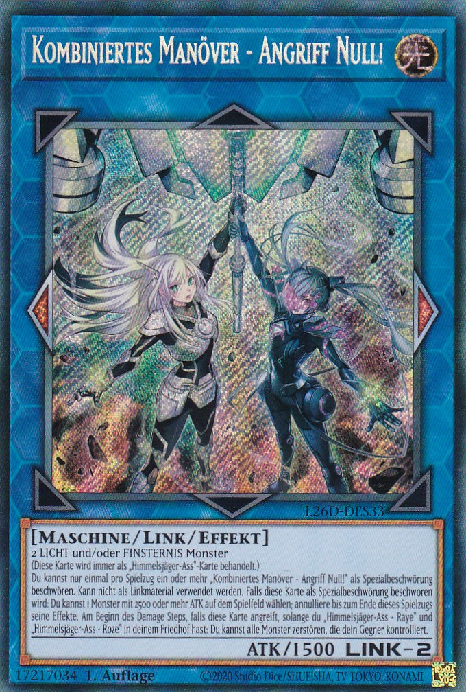 L26D-DES33 - Kombiniertes Manöver - Angriff Null! - Secret Rare - Deutsch - Legendary Modern Decks 2026 - Yu-Gi-Oh! - mit LMS Trading Fieldcenter Karte