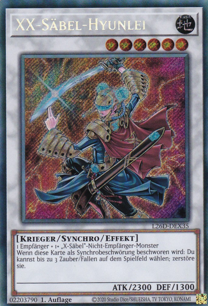 L26D-DEX35 - XX-Säbel-Hyunlei - Secret Rare - Deutsch - Legendary Modern Decks 2026 - Yu-Gi-Oh! - mit LMS Trading Fieldcenter Karte
