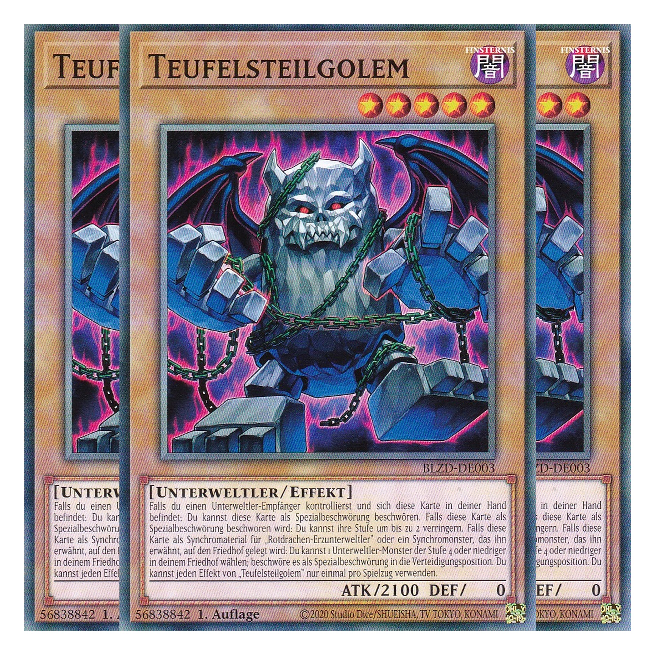 Teufelsteilgolem - Common - Deutsch - BLZD-DE003 - 1. Auflage - Blazing Dominion - Playset (3 Kopien) - Yu-Gi-Oh!