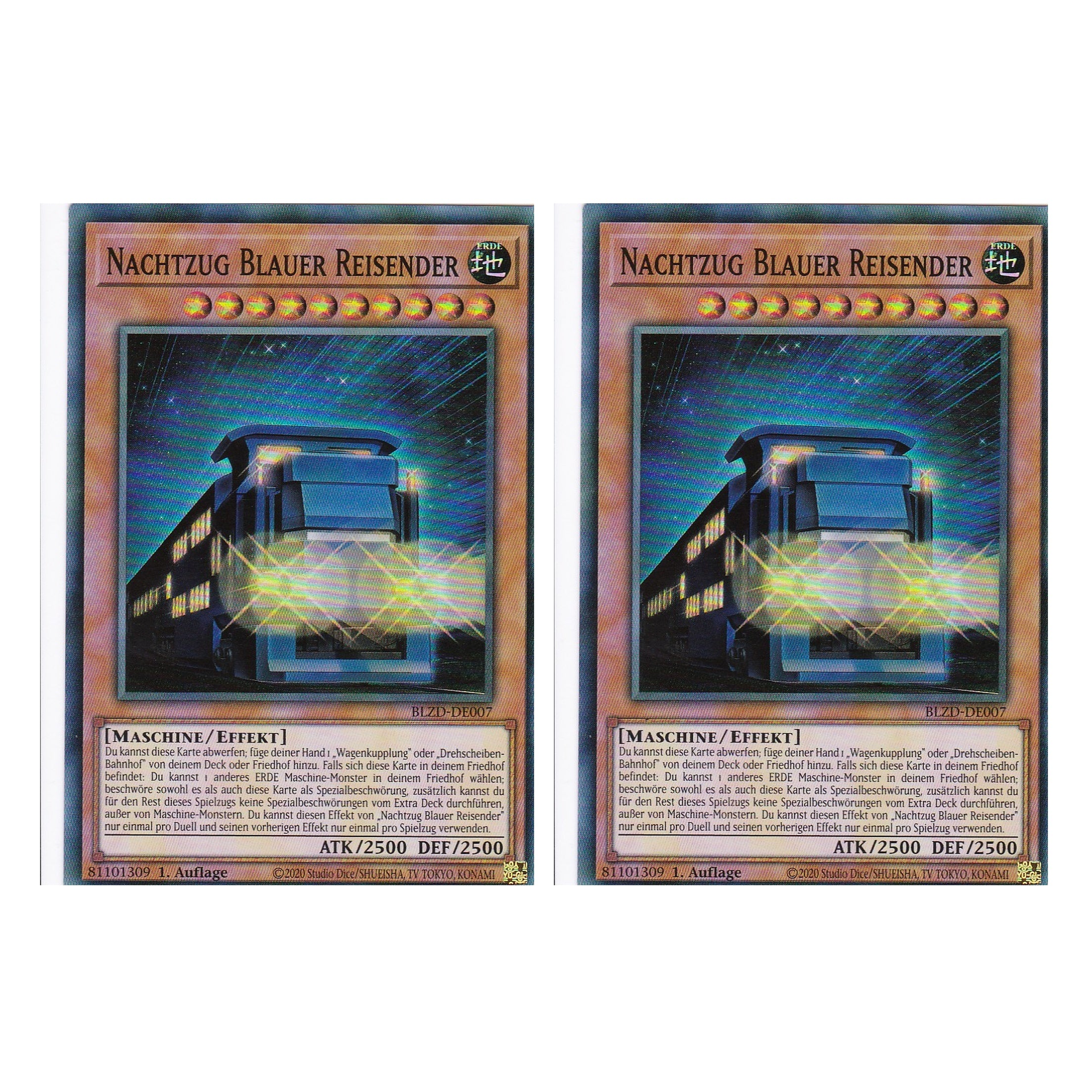 Nachtzug Blauer Reisender  - Super Rare - Deutsch - BLZD-DE007 - 1. Auflage - Blazing Dominion - Duo Set (2 Stück) - Yu-Gi-Oh!