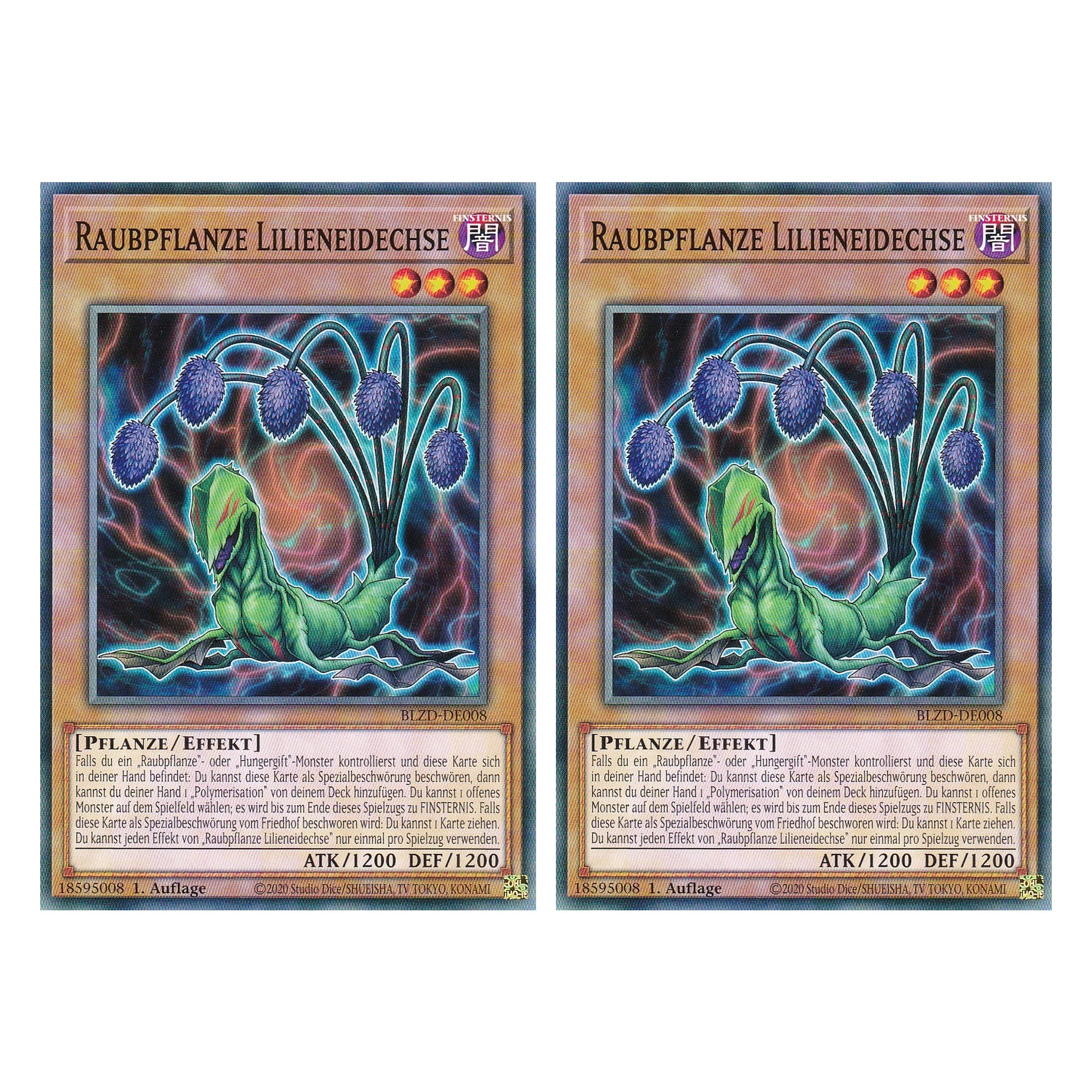 Raubpflanze Lilieneidechse  - Common - Deutsch - BLZD-DE008 - 1. Auflage - Blazing Dominion - Duo Set (2 Stück) - Yu-Gi-Oh!