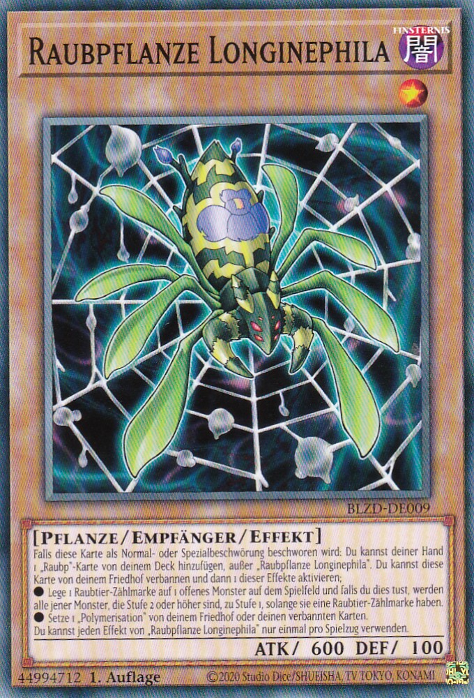 Raubpflanze Longinephila  - Common - Deutsch - BLZD-DE009 - 1. Auflage - Blazing Dominion - Yu-Gi-Oh!
