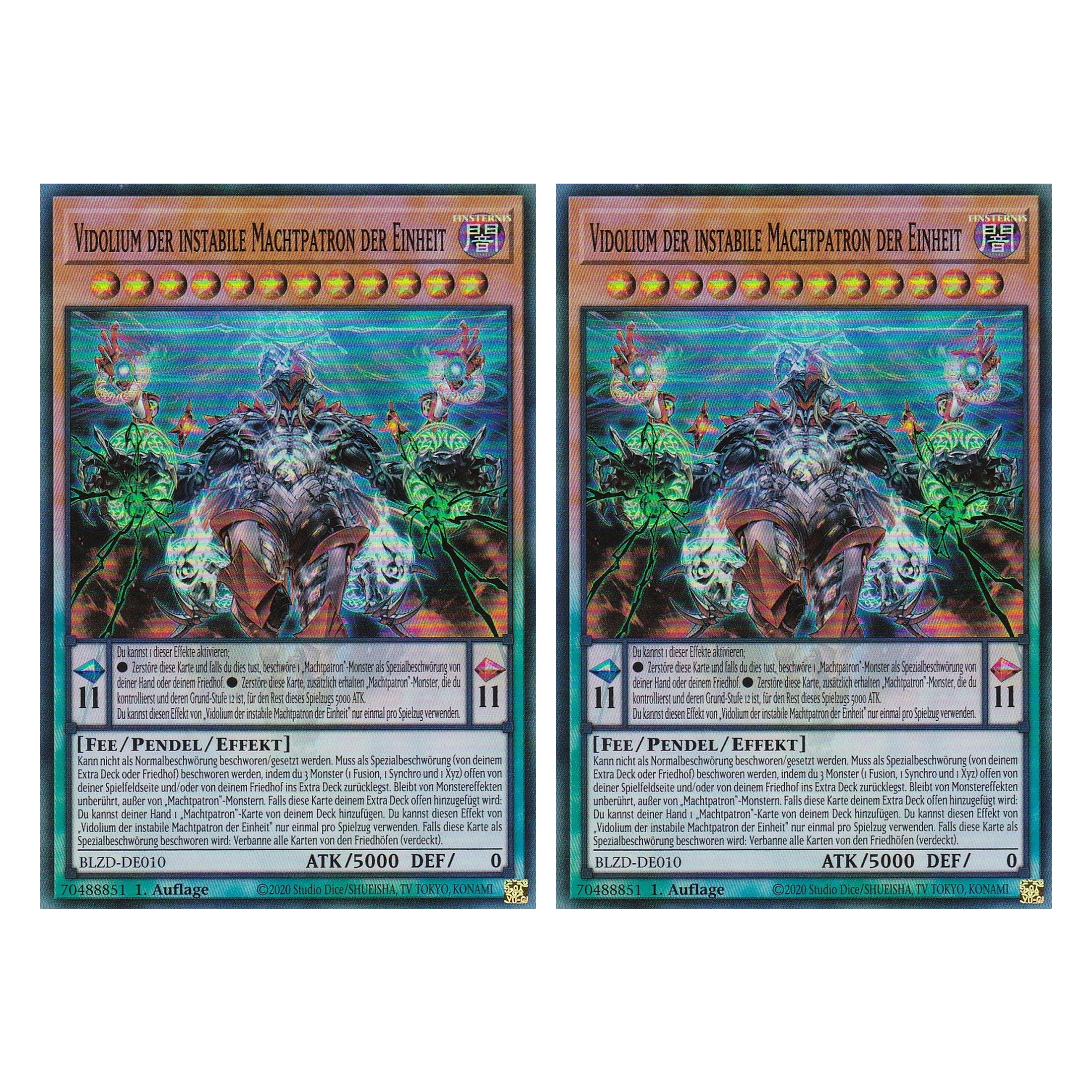 Vidolium der instabile Machtpatron der Einheit  - Super Rare - Deutsch - BLZD-DE010 - 1. Auflage - Blazing Dominion - Duo Set (2 Stück) - Yu-Gi-Oh!