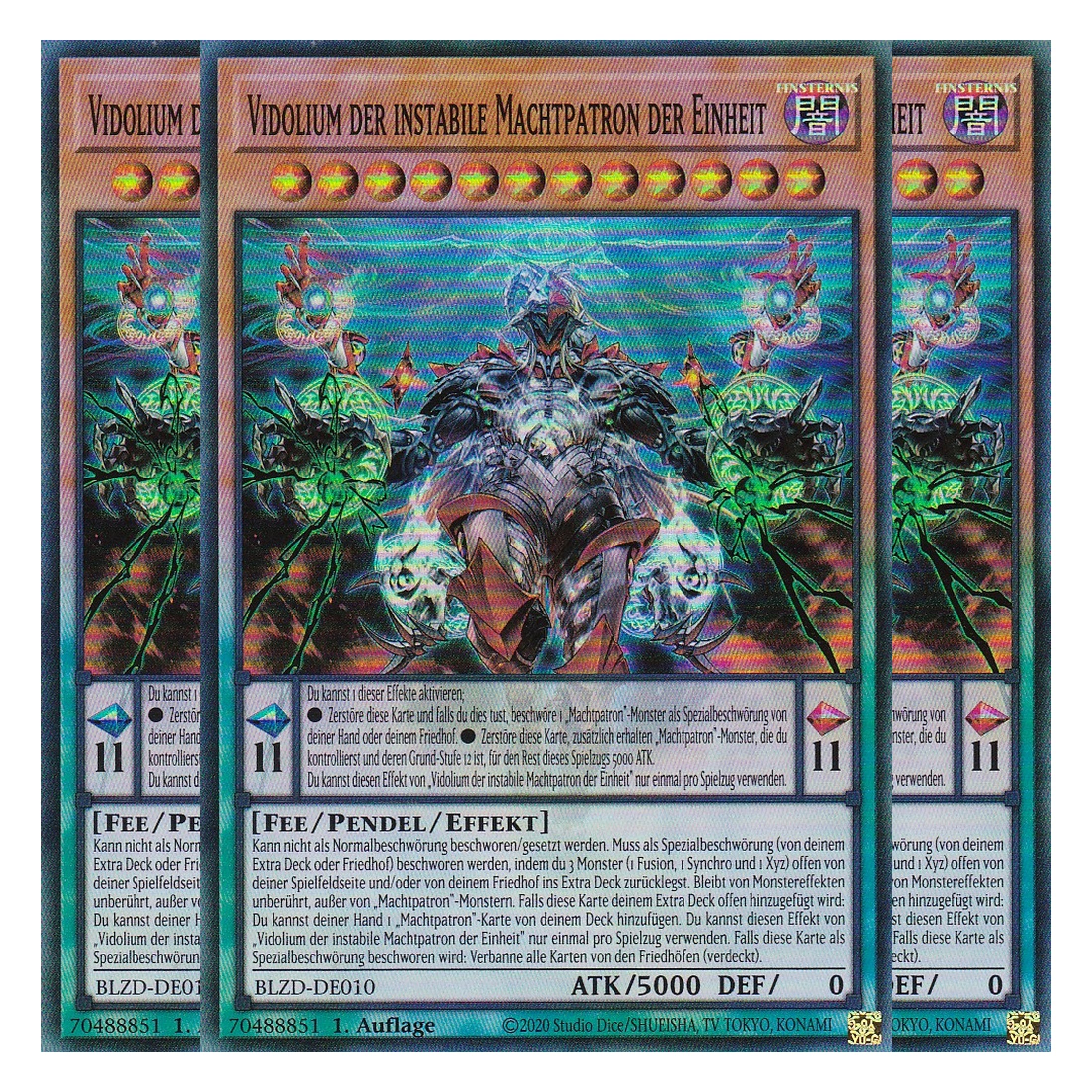 Vidolium der instabile Machtpatron der Einheit  - Super Rare - Deutsch - BLZD-DE010 - 1. Auflage - Blazing Dominion - Playset (3 Kopien) - Yu-Gi-Oh!