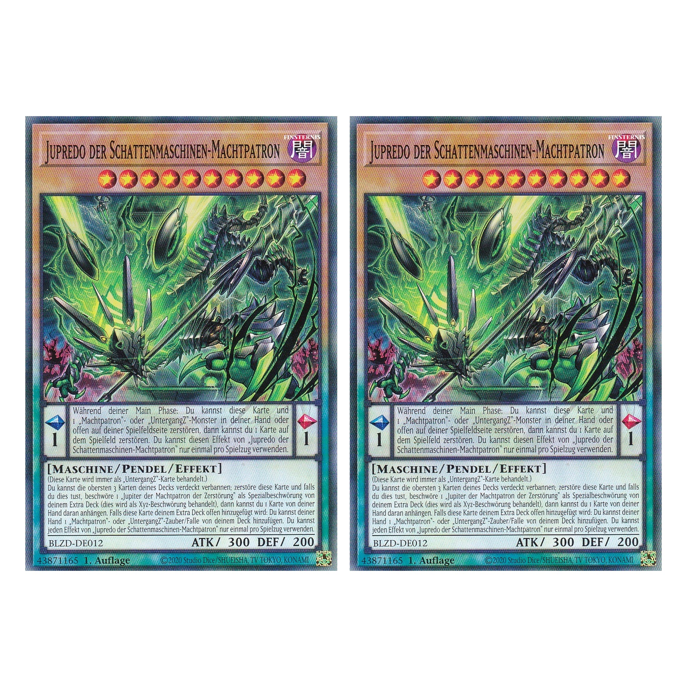 Jupredo der Schattenmaschinen-Machtpatron  - Common - Deutsch - BLZD-DE012 - 1. Auflage - Blazing Dominion - Duo Set (2 Stück) - Yu-Gi-Oh!