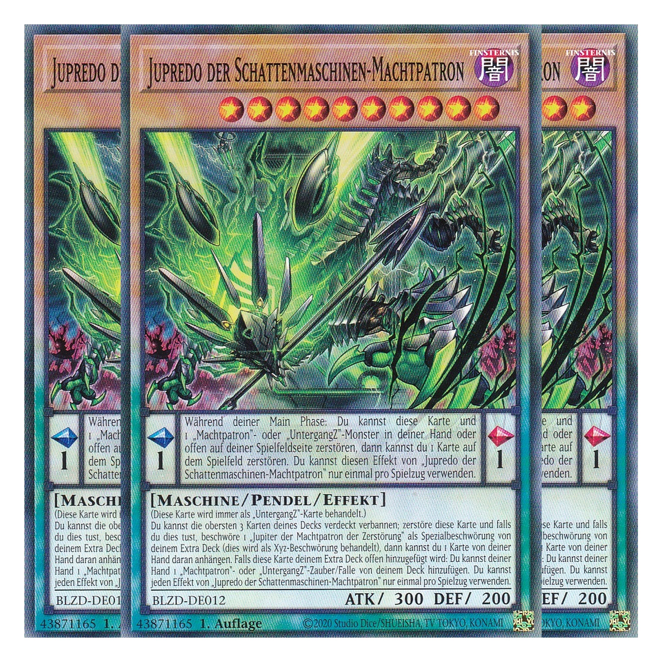 Jupredo der Schattenmaschinen-Machtpatron  - Common - Deutsch - BLZD-DE012 - 1. Auflage - Blazing Dominion - Playset (3 Kopien) - Yu-Gi-Oh!