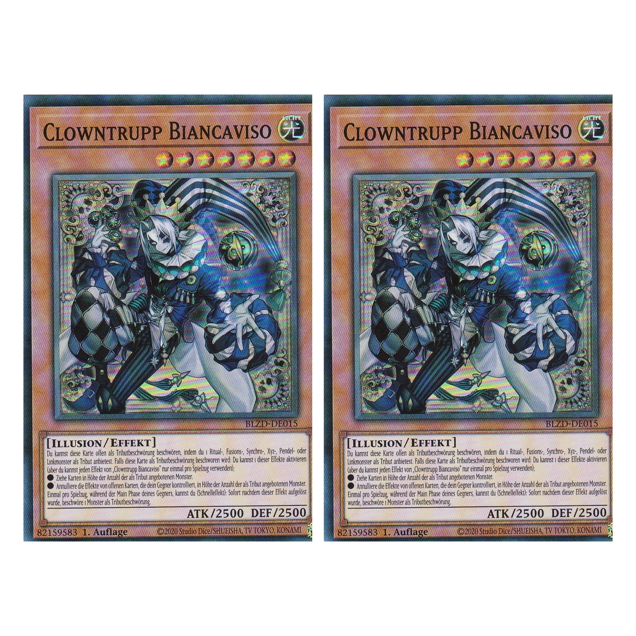 Clowntrupp Biancaviso  - Super Rare - Deutsch - BLZD-DE015 - 1. Auflage - Blazing Dominion - Duo Set (2 Stück) - Yu-Gi-Oh!