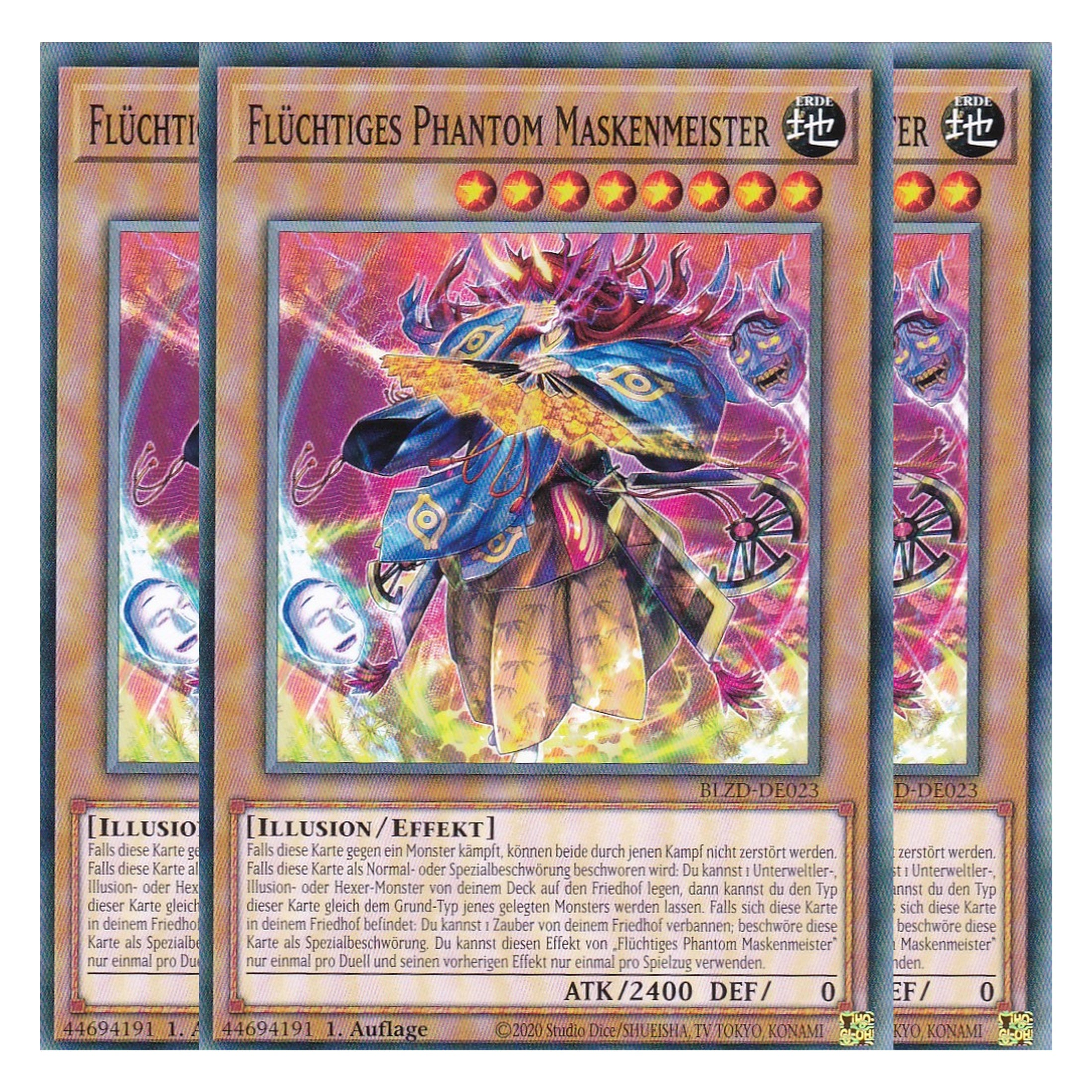Flüchtiges Phantom Maskenmeister  - Common - Deutsch - BLZD-DE023 - 1. Auflage - Blazing Dominion - Playset (3 Kopien) - Yu-Gi-Oh!