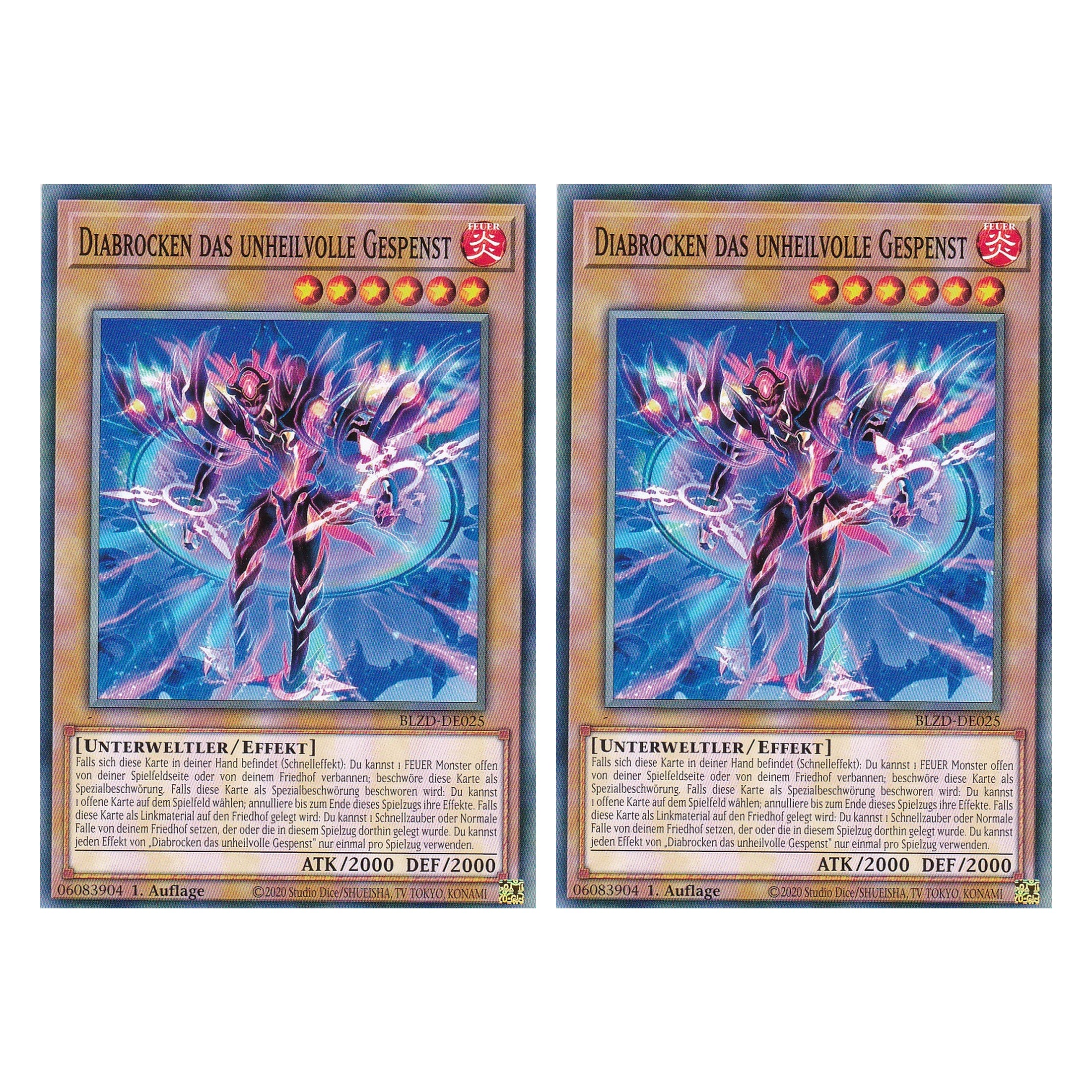 Diabrocken das unheilvolle Gespenst  - Common - Deutsch - BLZD-DE025 - 1. Auflage - Blazing Dominion - Duo Set (2 Stück) - Yu-Gi-Oh!