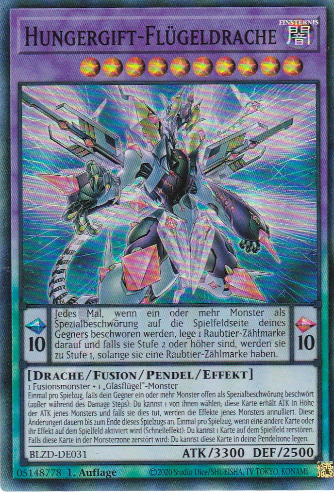Hungergift-Flügeldrache  - Super Rare - Deutsch - BLZD-DE031 - 1. Auflage - Blazing Dominion - Yu-Gi-Oh!