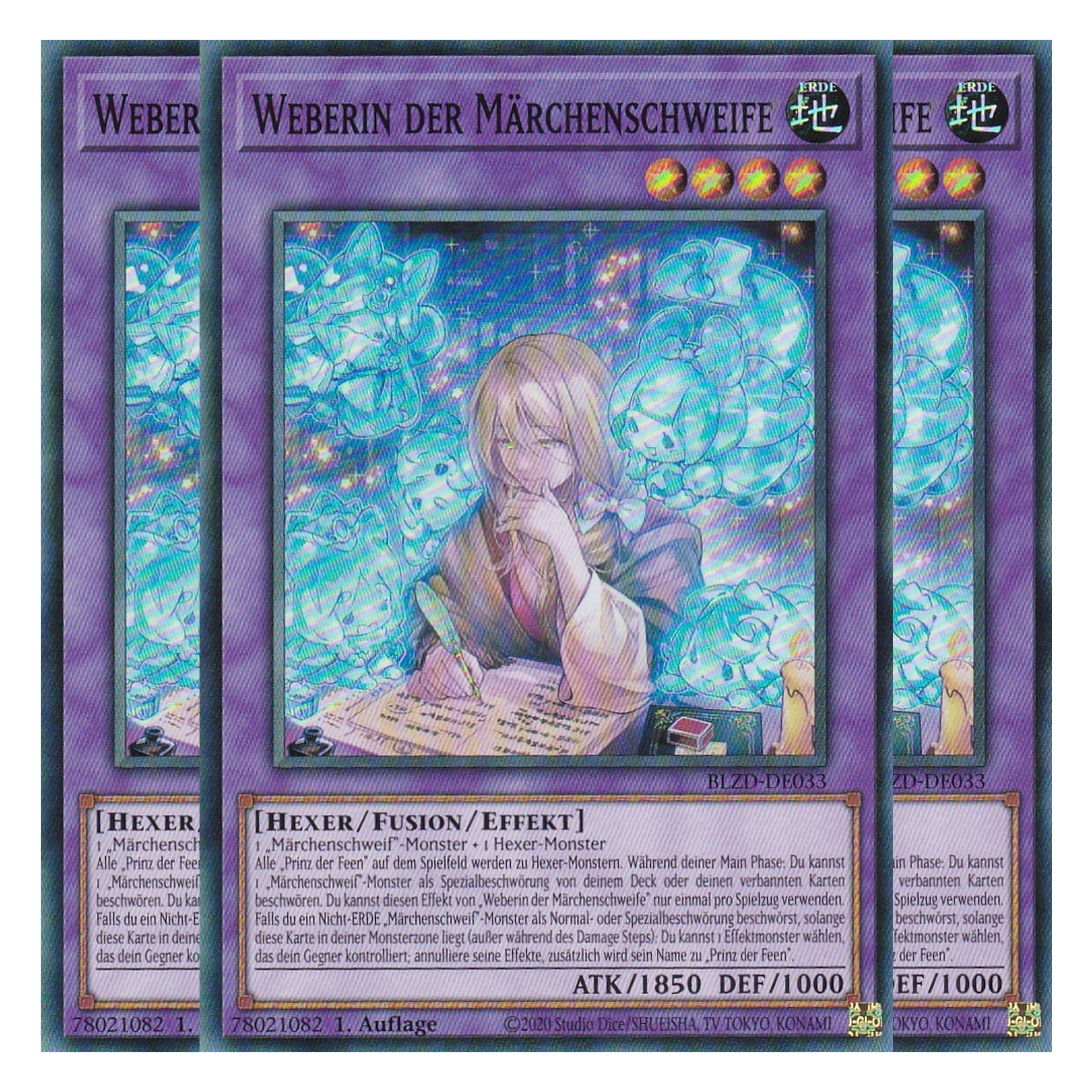 Weberin der Märchenschweife  - Super Rare - Deutsch - BLZD-DE033 - 1. Auflage - Blazing Dominion - Playset (3 Kopien) - Yu-Gi-Oh!