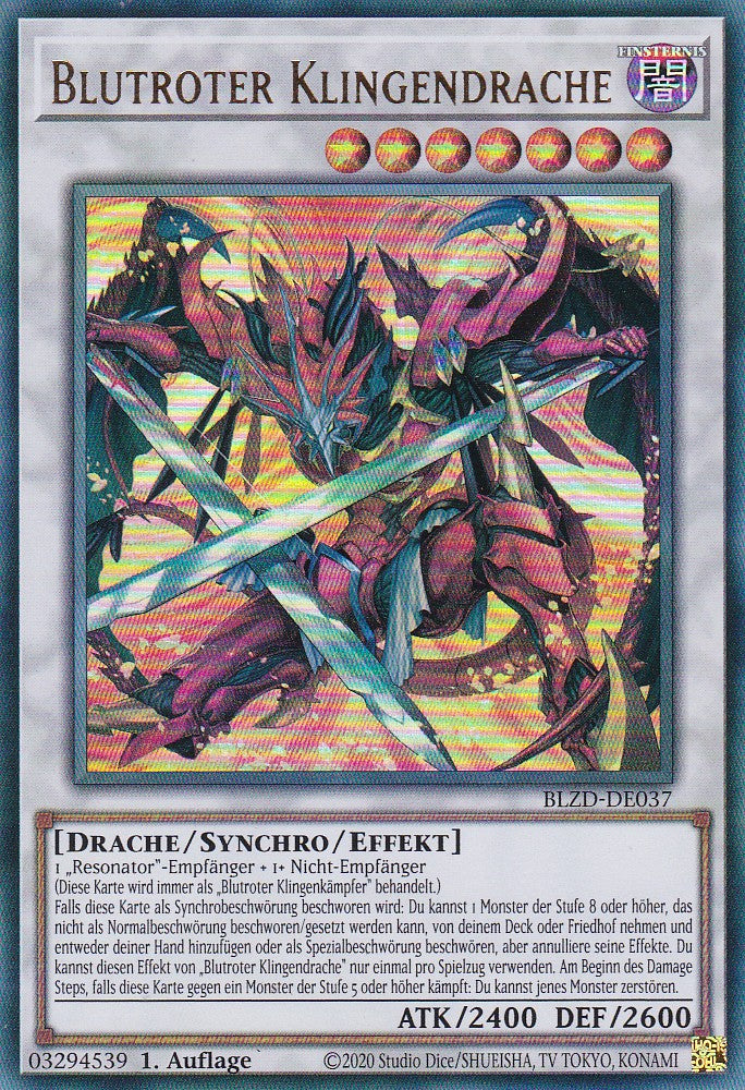 Blutroter Klingendrache  - Ultra Rare - Deutsch - BLZD-DE037 - 1. Auflage - Blazing Dominion - Yu-Gi-Oh!