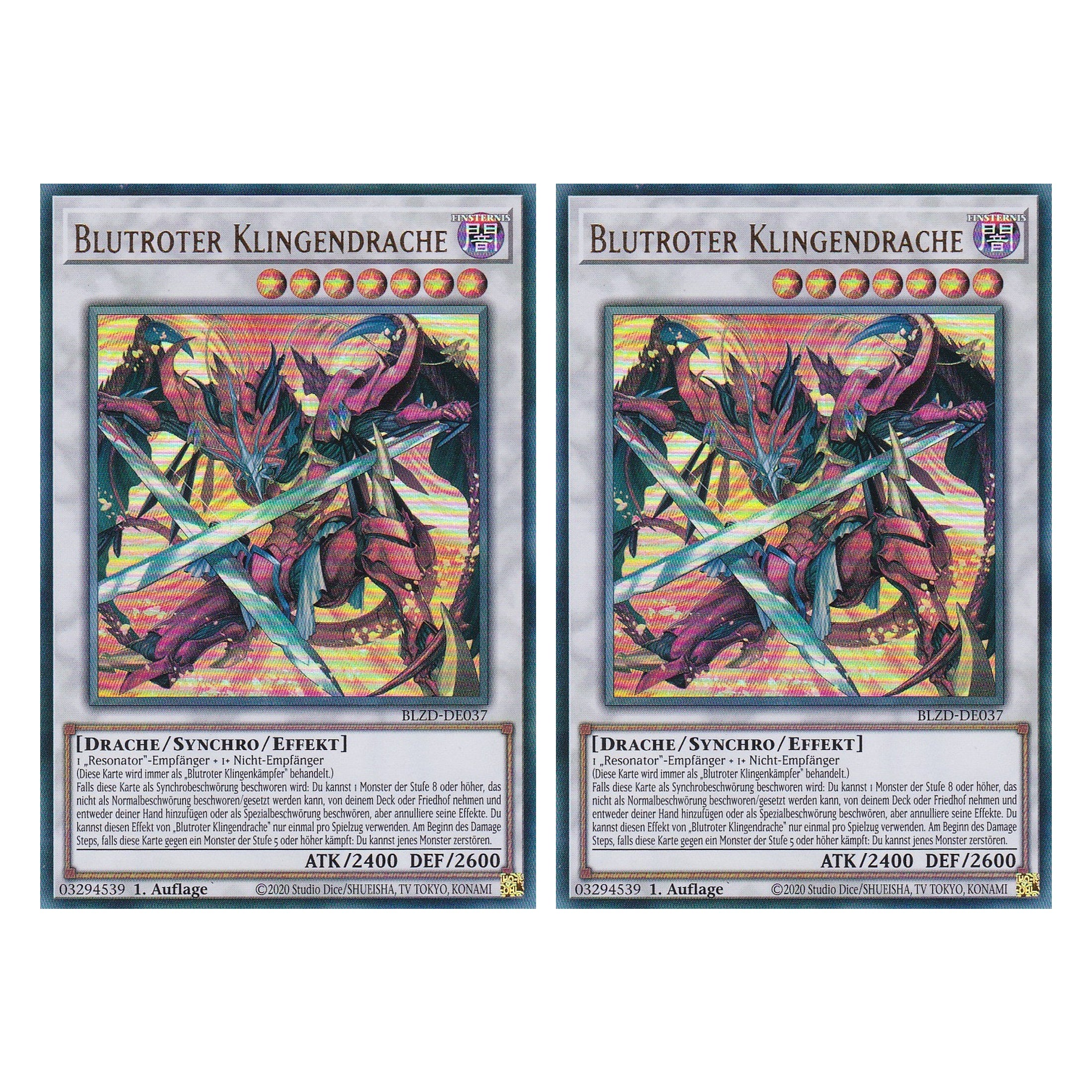 Blutroter Klingendrache  - Ultra Rare - Deutsch - BLZD-DE037 - 1. Auflage - Blazing Dominion - Duo Set (2 Stück) - Yu-Gi-Oh!