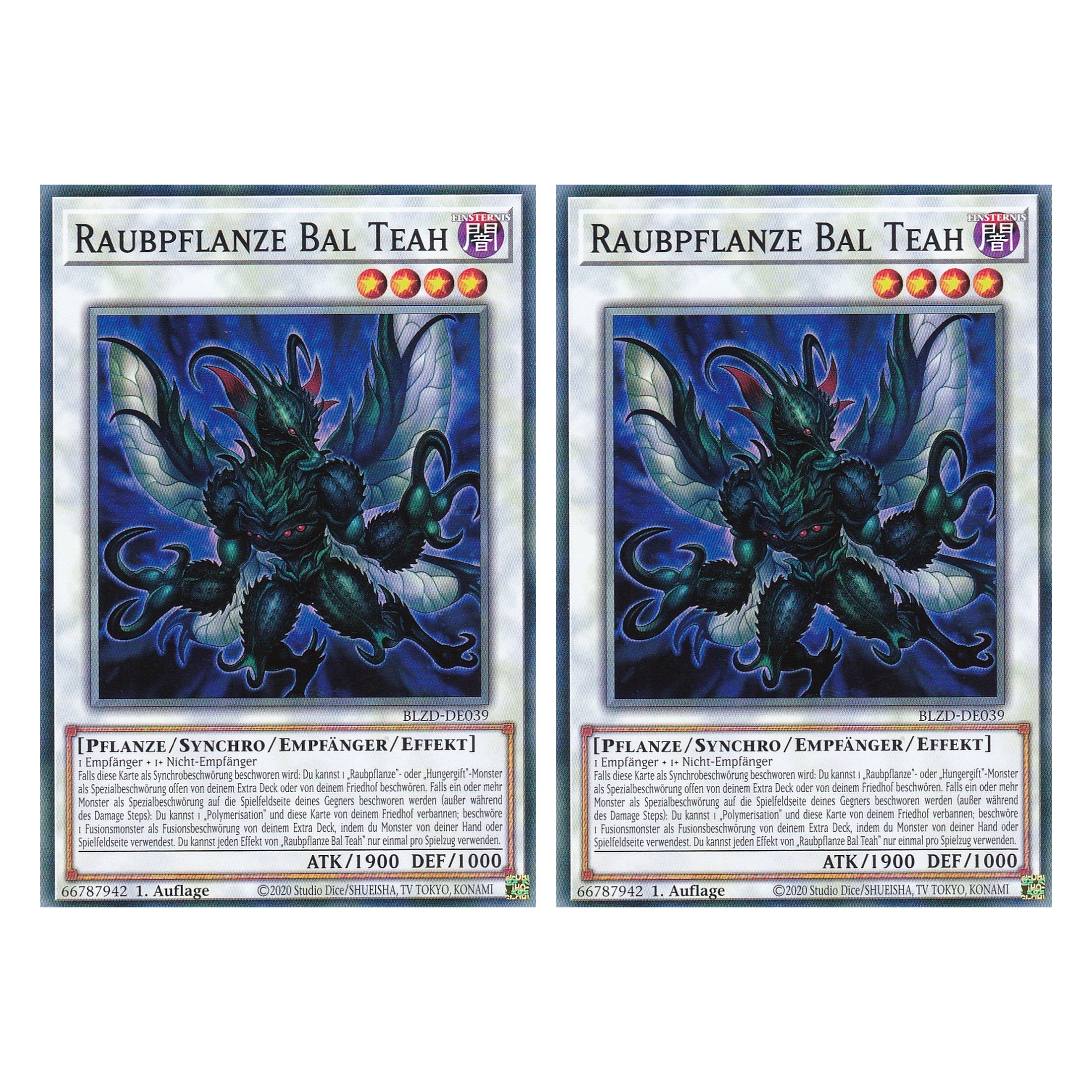 Raubpflanze Bal Teah  - Common - Deutsch - BLZD-DE039 - 1. Auflage - Blazing Dominion - Duo Set (2 Stück) - Yu-Gi-Oh!
