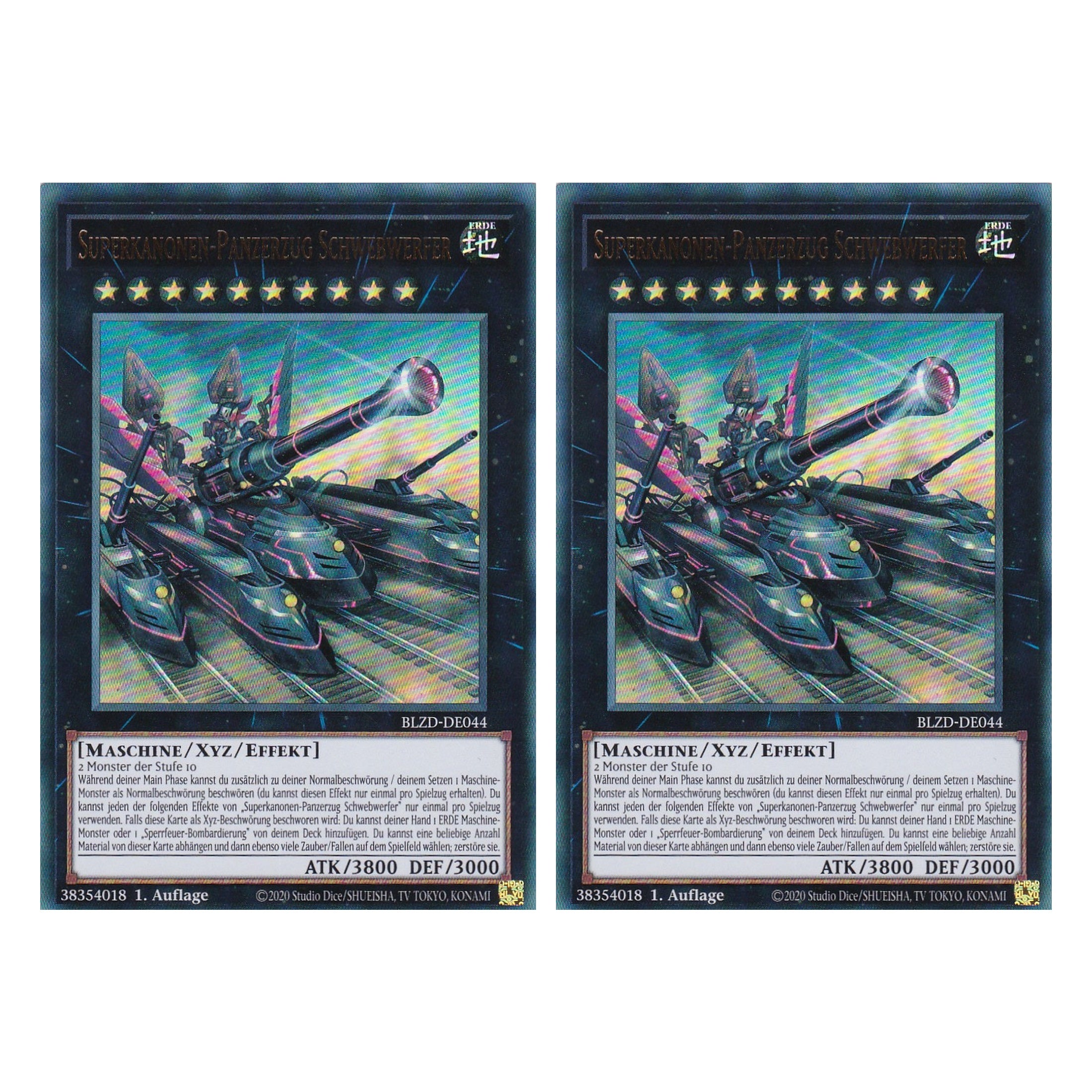 Superkanonen-Panzerzug Schwebwerfer  - Ultra Rare - Deutsch - BLZD-DE044 - 1. Auflage - Blazing Dominion - Duo Set (2 Stück) - Yu-Gi-Oh!
