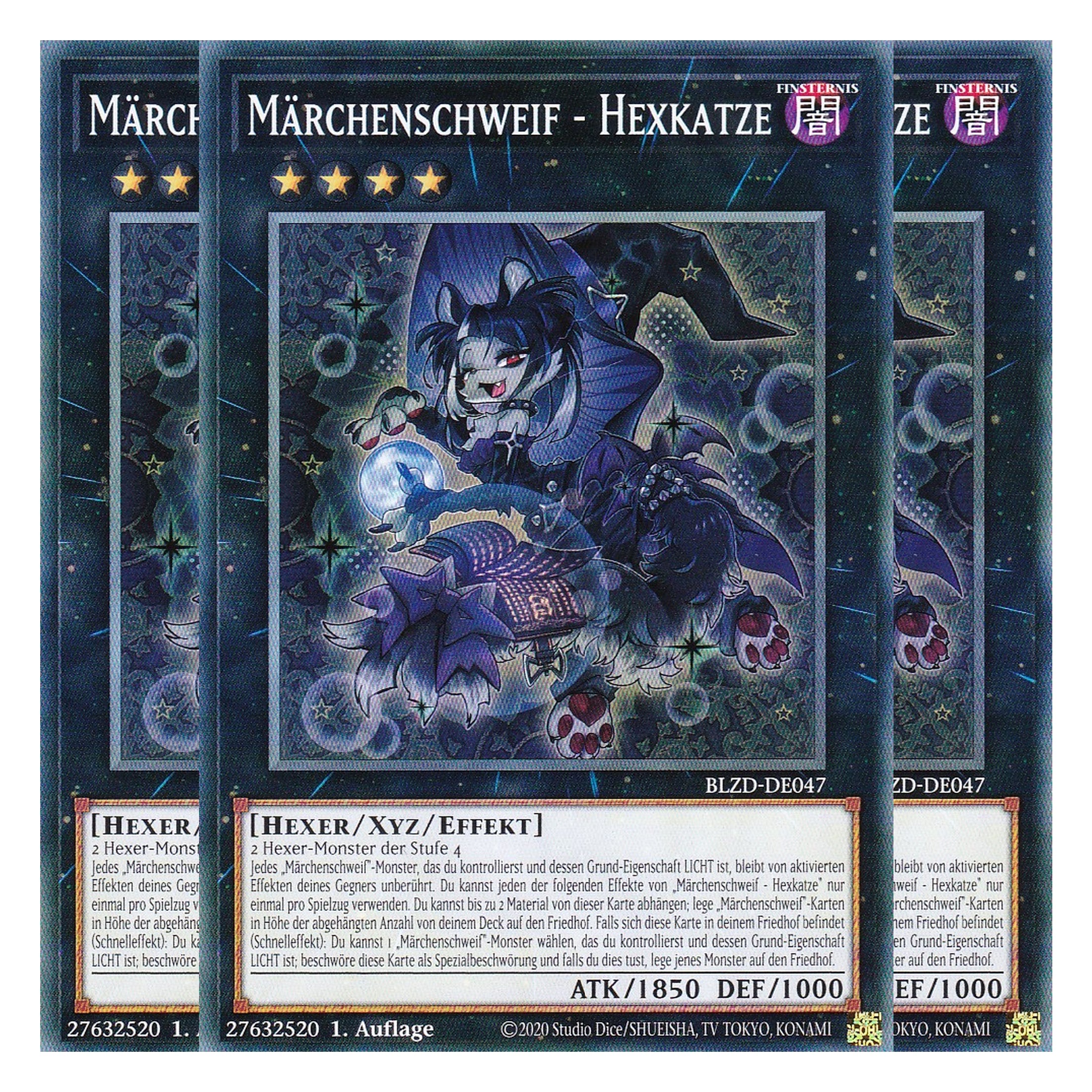 Märchenschweif - Hexkatze  - Common - Deutsch - BLZD-DE047 - 1. Auflage - Blazing Dominion - Playset (3 Kopien) - Yu-Gi-Oh!