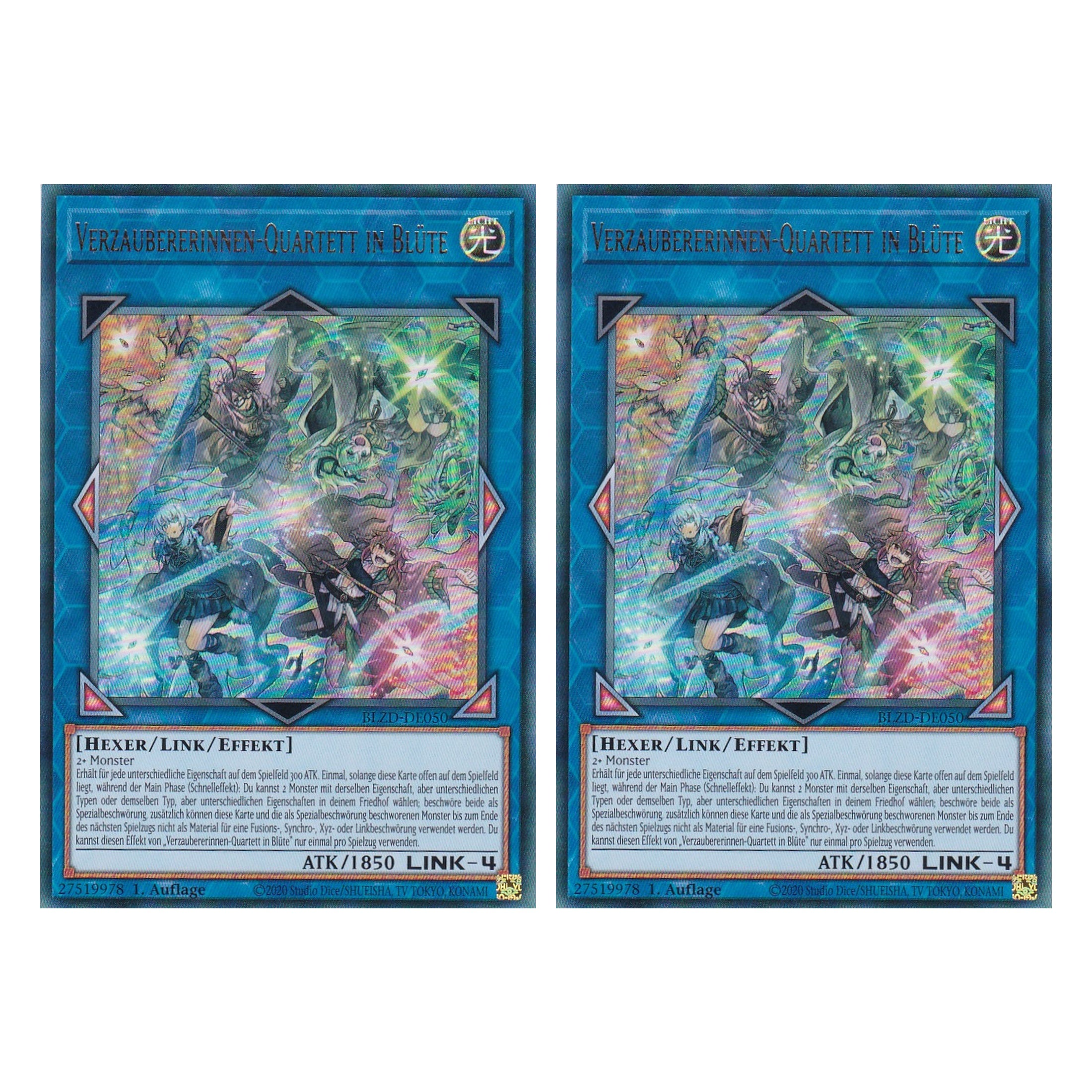 Verzaubererinnen-Quartett in Blüte - Ultra Rare - Deutsch - BLZD-DE050 - 1. Auflage - Blazing Dominion - Duo Set (2 Stück) - Yu-Gi-Oh!