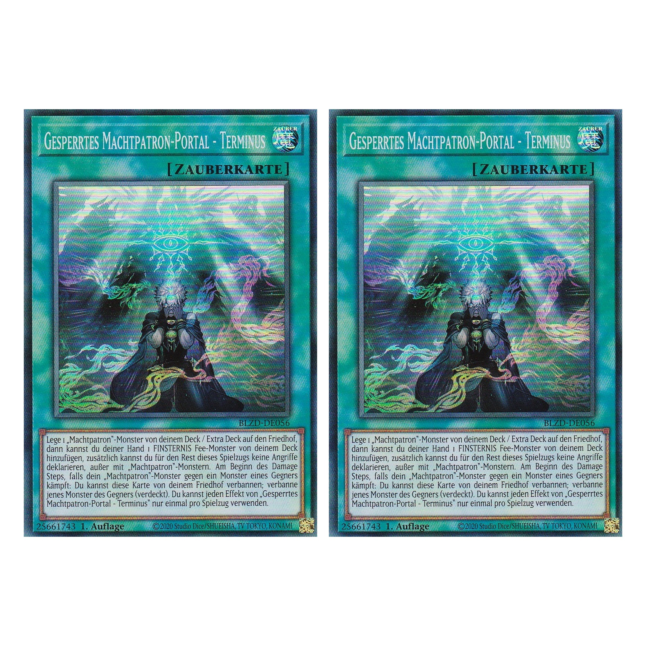 Gesperrtes Machtpatron-Portal - Terminus  - Super Rare - Deutsch - BLZD-DE056 - 1. Auflage - Blazing Dominion - Duo Set (2 Stück) - Yu-Gi-Oh!