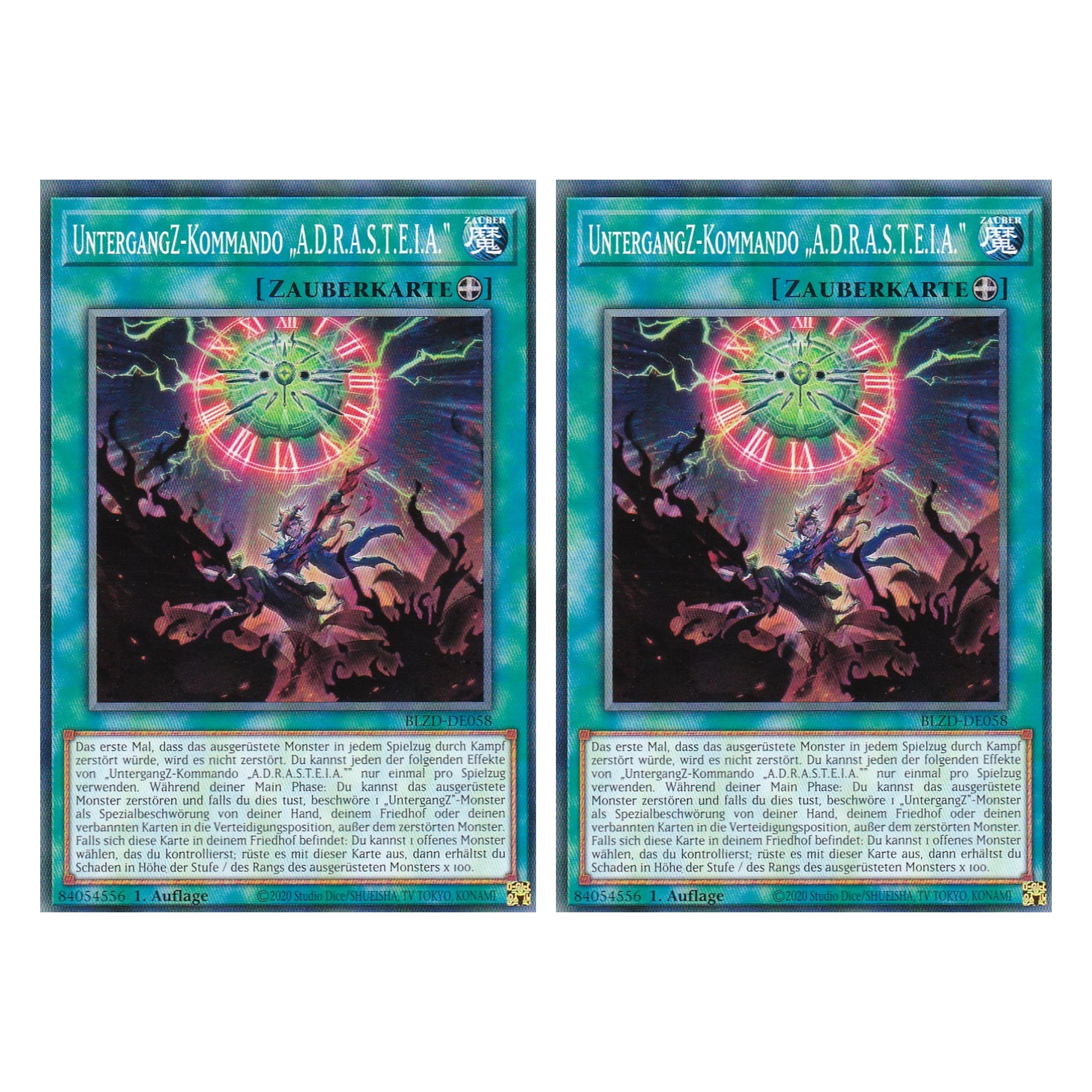 UntergangZ-Kommando „A.D.R.A.S.T.E.I.A.“  - Common - Deutsch - BLZD-DE058 - 1. Auflage - Blazing Dominion - Duo Set (2 Stück) - Yu-Gi-Oh!
