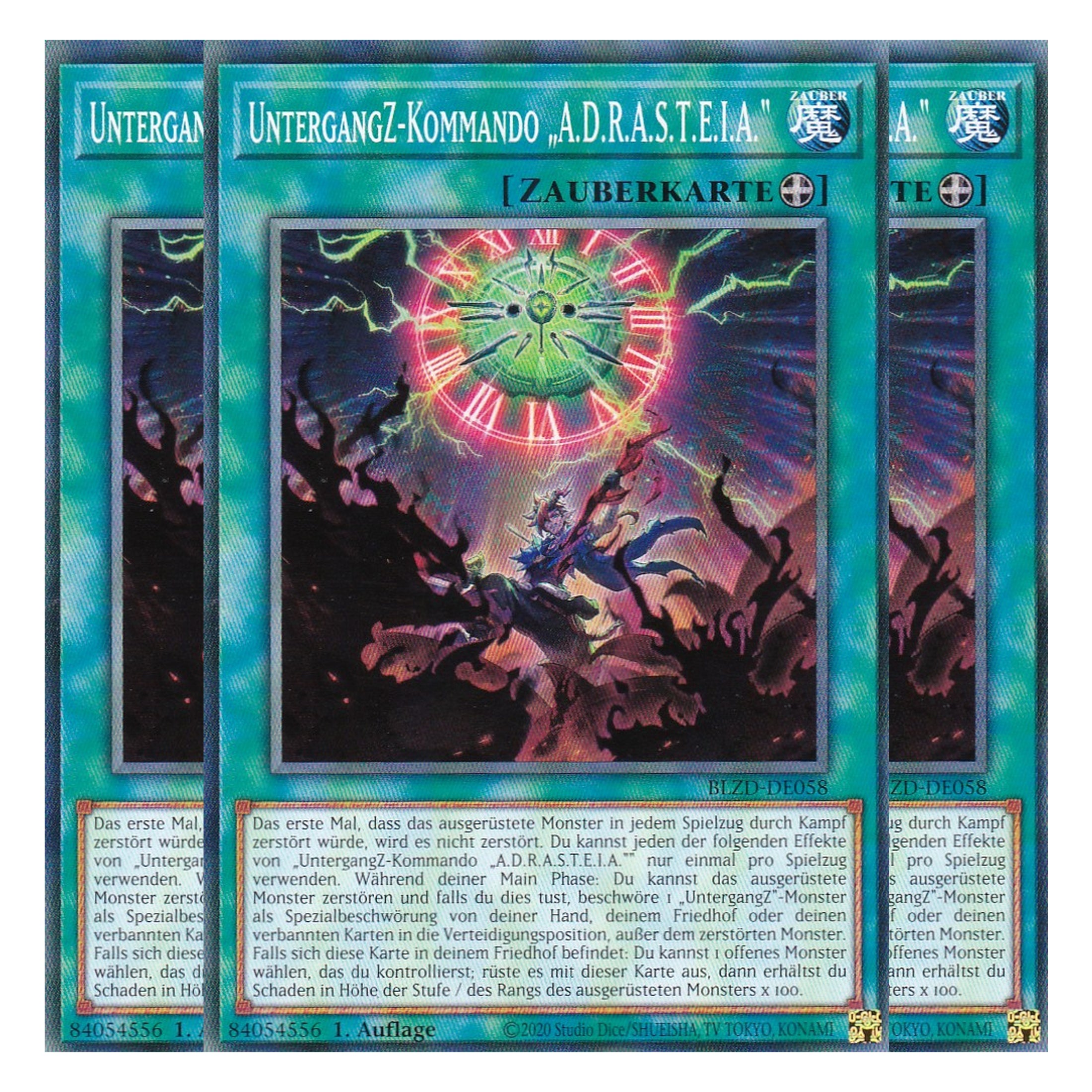 UntergangZ-Kommando „A.D.R.A.S.T.E.I.A.“  - Common - Deutsch - BLZD-DE058 - 1. Auflage - Blazing Dominion - Playset (3 Kopien) - Yu-Gi-Oh!