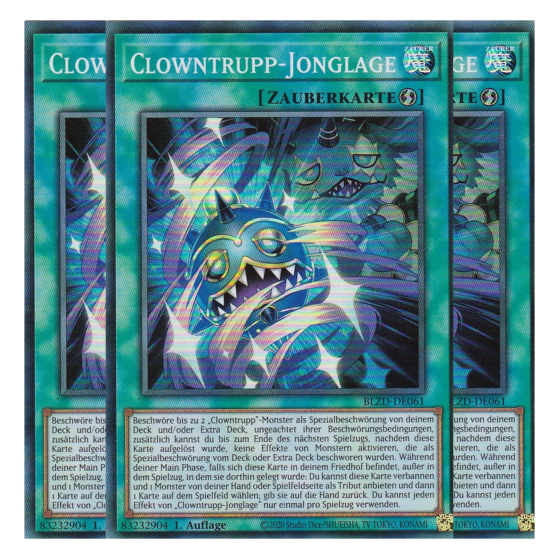 Clowntrupp-Jonglage  - Super Rare - Deutsch - BLZD-DE061 - 1. Auflage - Blazing Dominion - Playset (3 Kopien) - Yu-Gi-Oh!