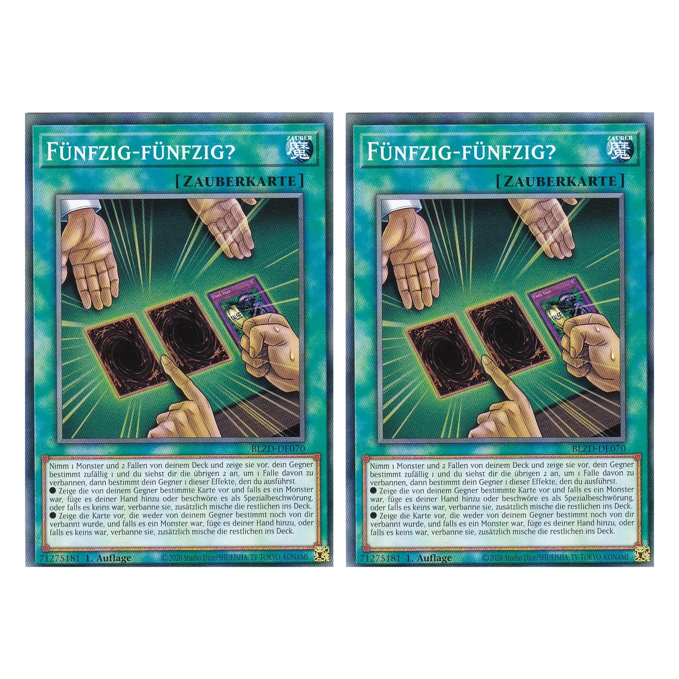 Fünfzig-fünfzig?  - Common - Deutsch - BLZD-DE070 - 1. Auflage - Blazing Dominion - Duo Set (2 Stück) - Yu-Gi-Oh!