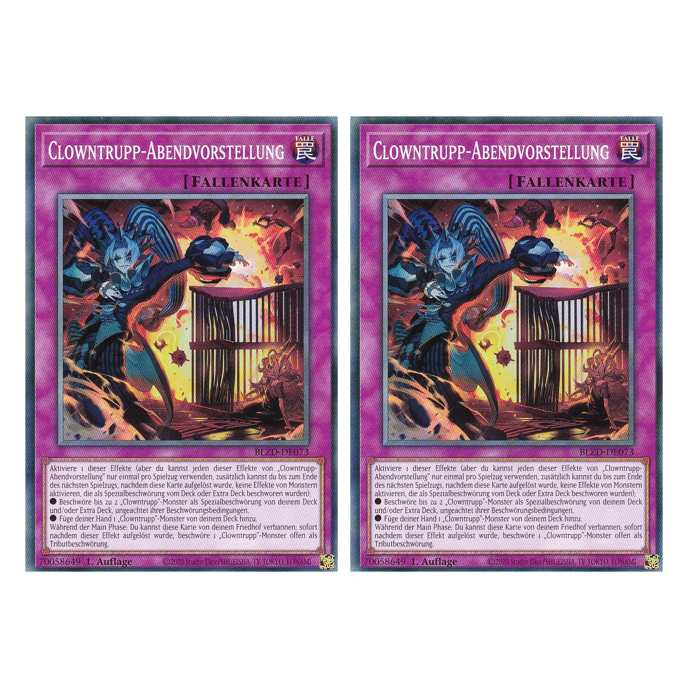 Clowntrupp-Abendvorstellung  - Common - Deutsch - BLZD-DE073 - 1. Auflage - Blazing Dominion - Duo Set (2 Stück) - Yu-Gi-Oh!