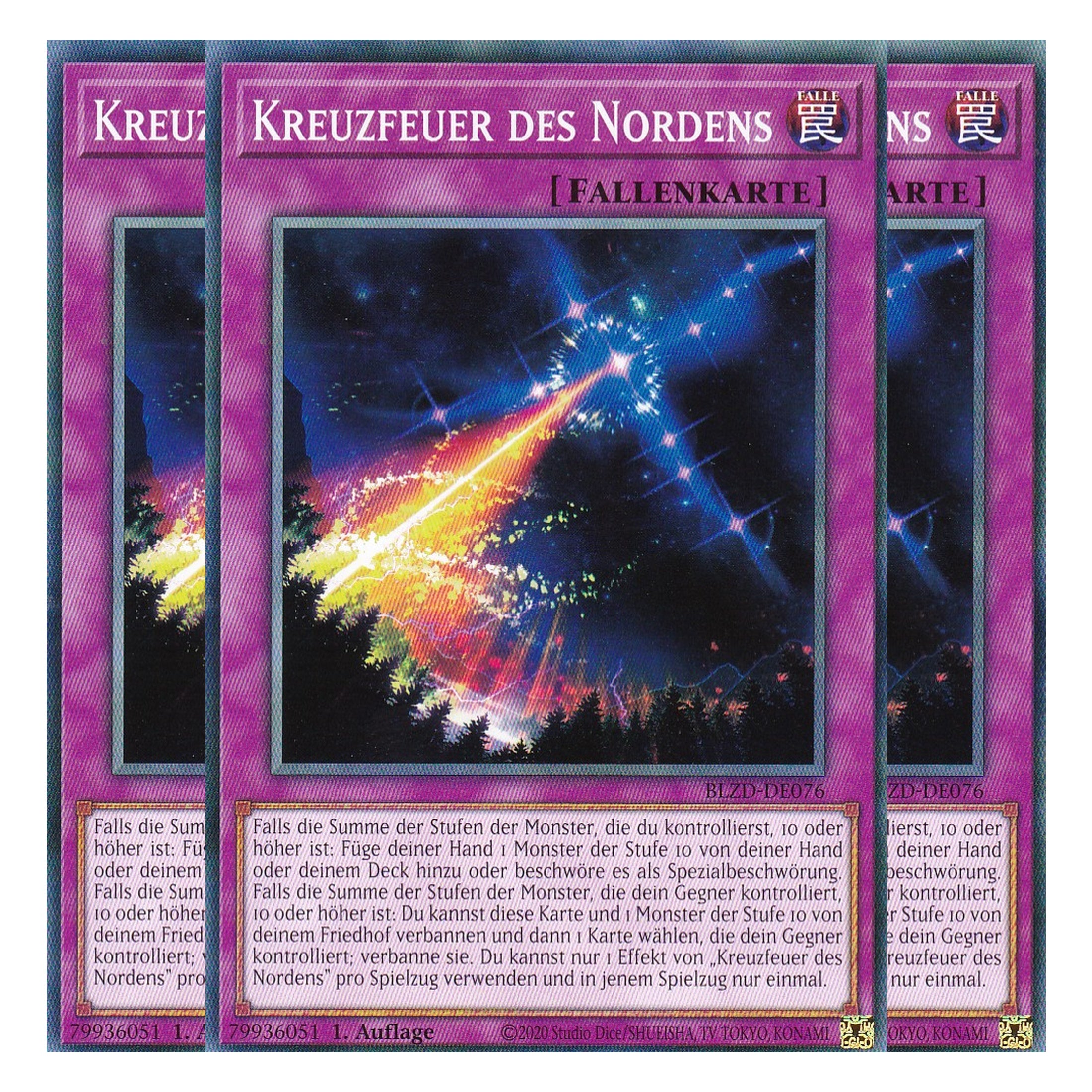 Kreuzfeuer des Nordens  - Common - Deutsch - BLZD-DE076 - 1. Auflage - Blazing Dominion - Playset (3 Kopien) - Yu-Gi-Oh!