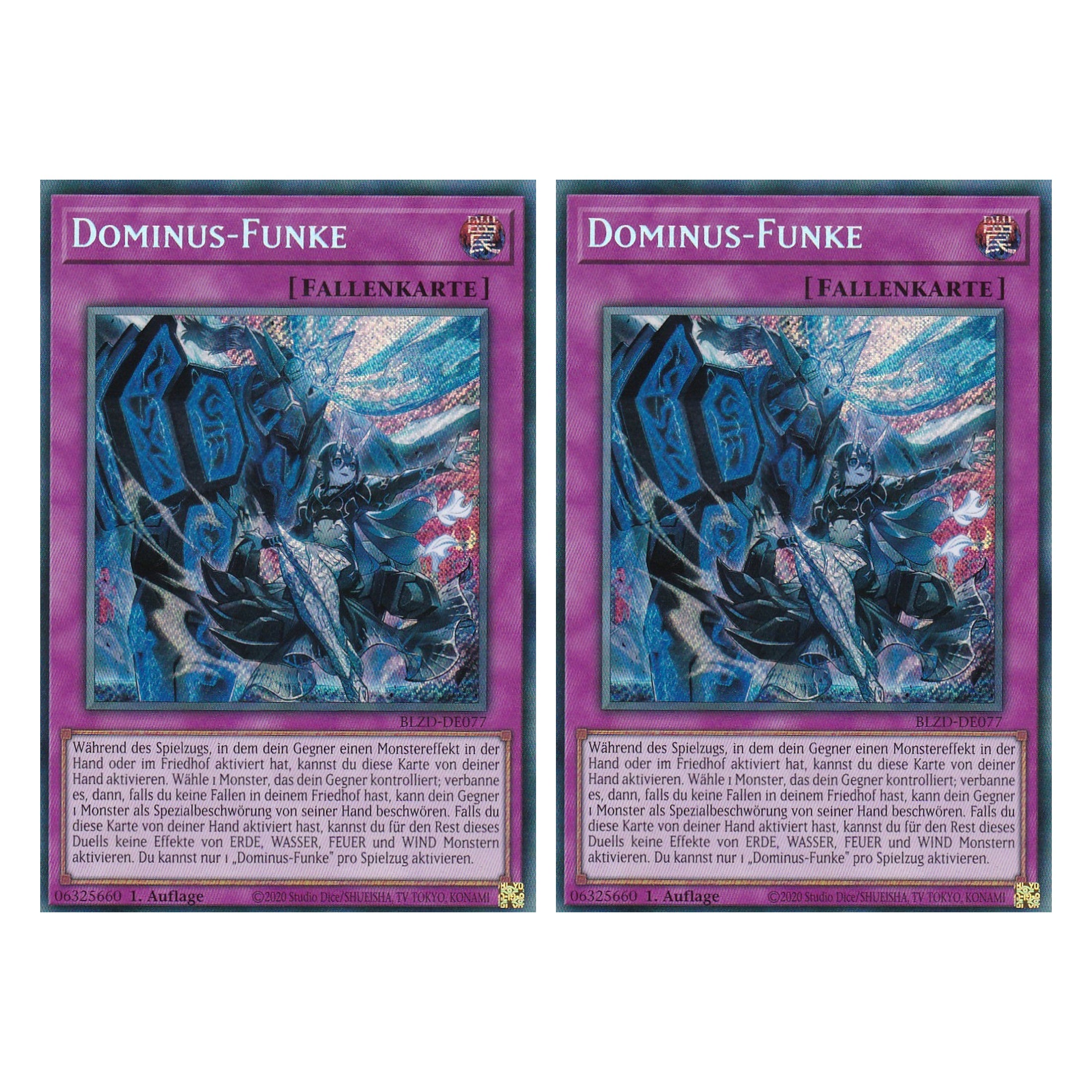 Dominus-Funke  - Secret Rare - Deutsch - BLZD-DE077 - 1. Auflage - Blazing Dominion - Duo Set (2 Stück) - Yu-Gi-Oh!