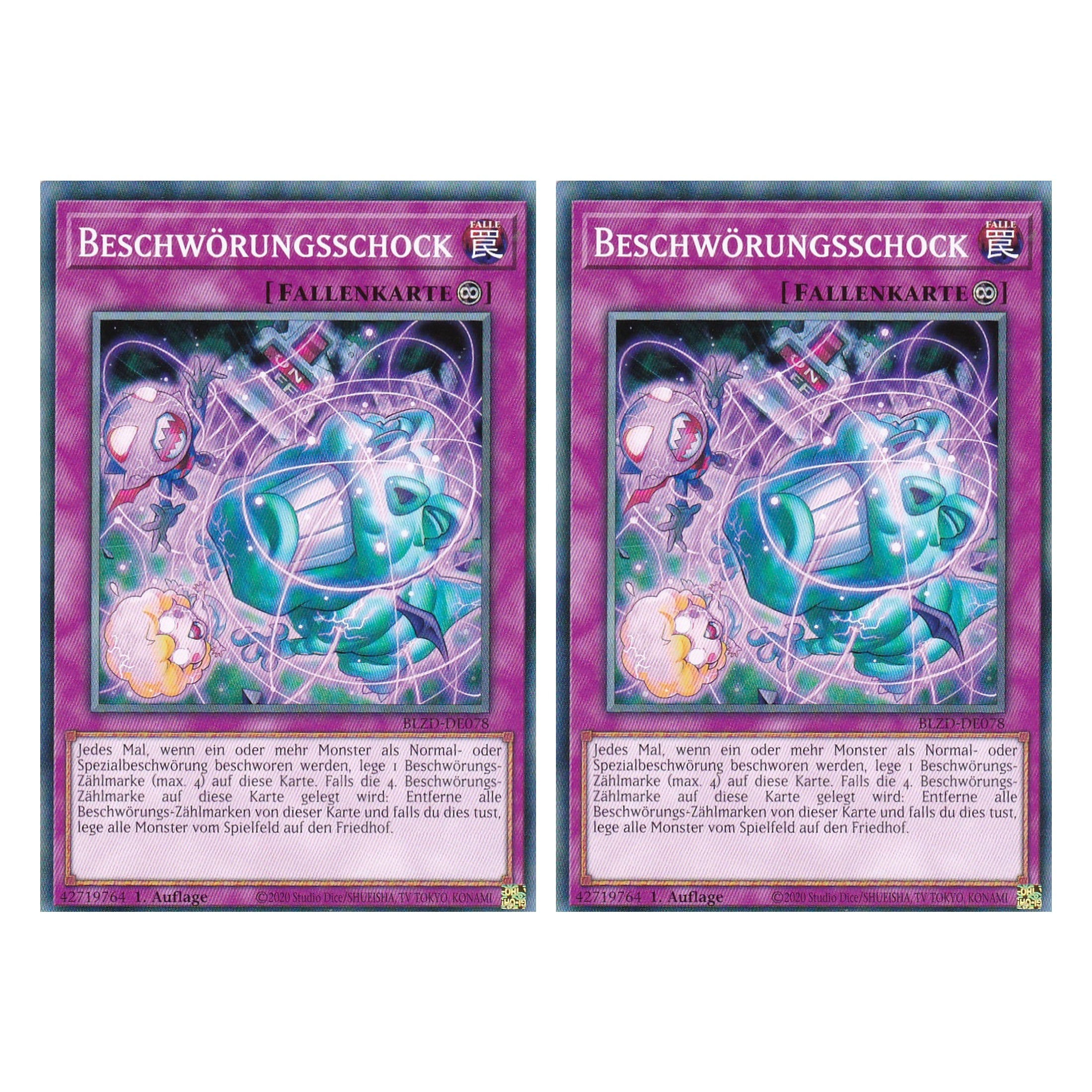 Beschwörungsschock - Common - Deutsch - BLZD-DE078 - 1. Auflage - Blazing Dominion - Duo Set (2 Stück) - Yu-Gi-Oh!