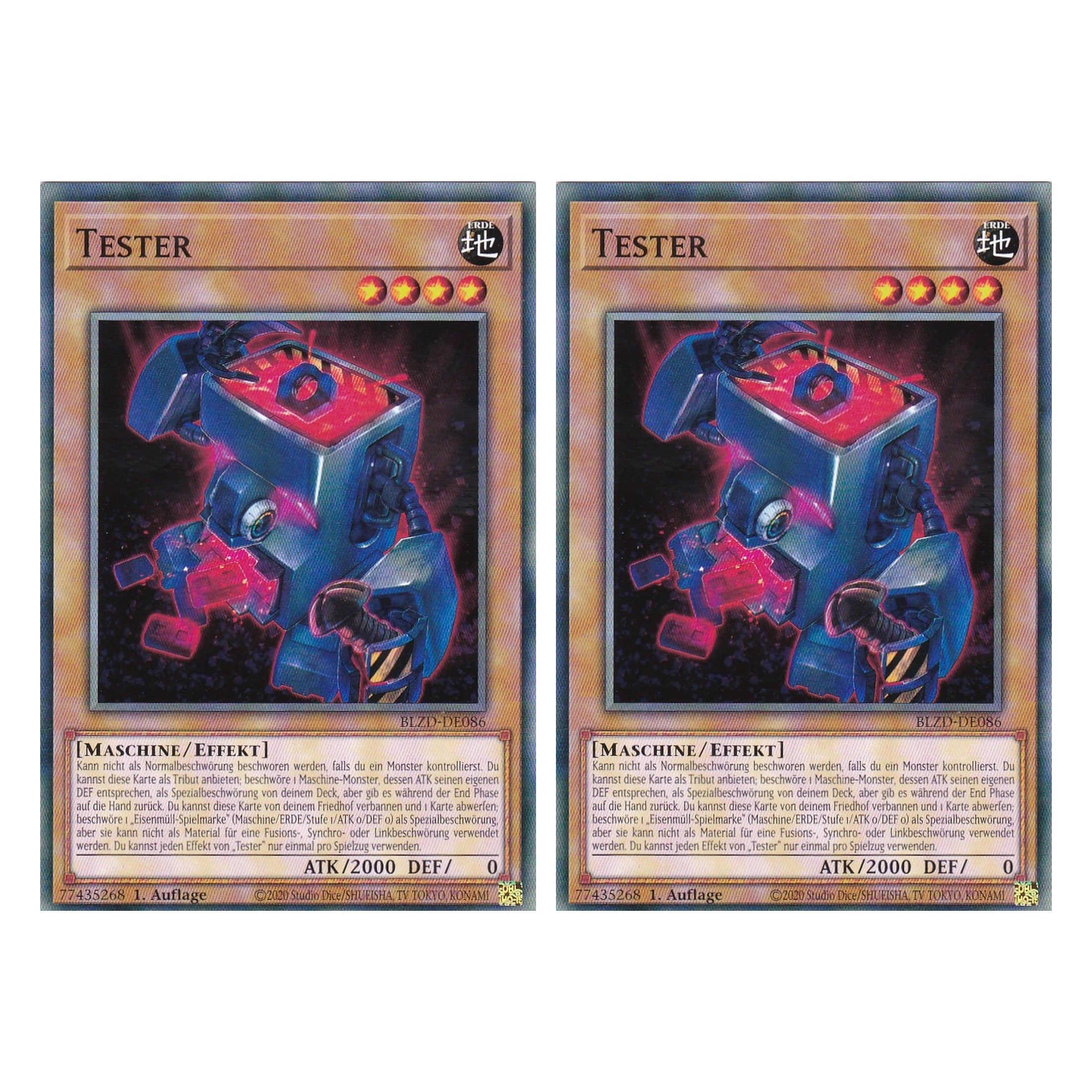 Tester  - Common - Deutsch - BLZD-DE086 - 1. Auflage - Blazing Dominion - Duo Set (2 Stück) - Yu-Gi-Oh!