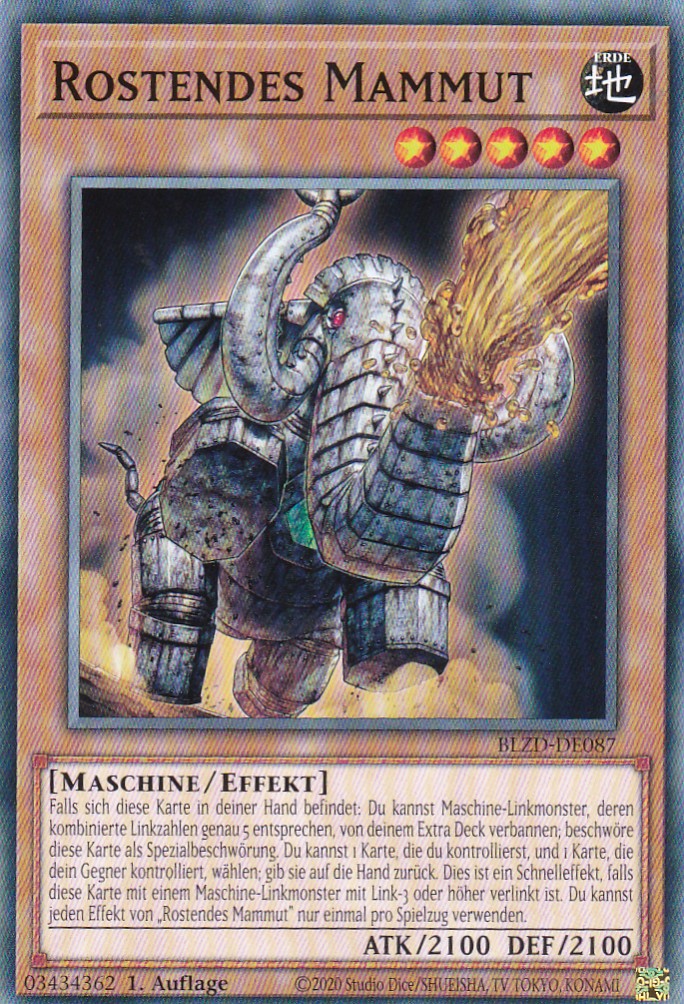 Rostendes Mammut  - Common - Deutsch - BLZD-DE087 - 1. Auflage - Blazing Dominion - Yu-Gi-Oh!
