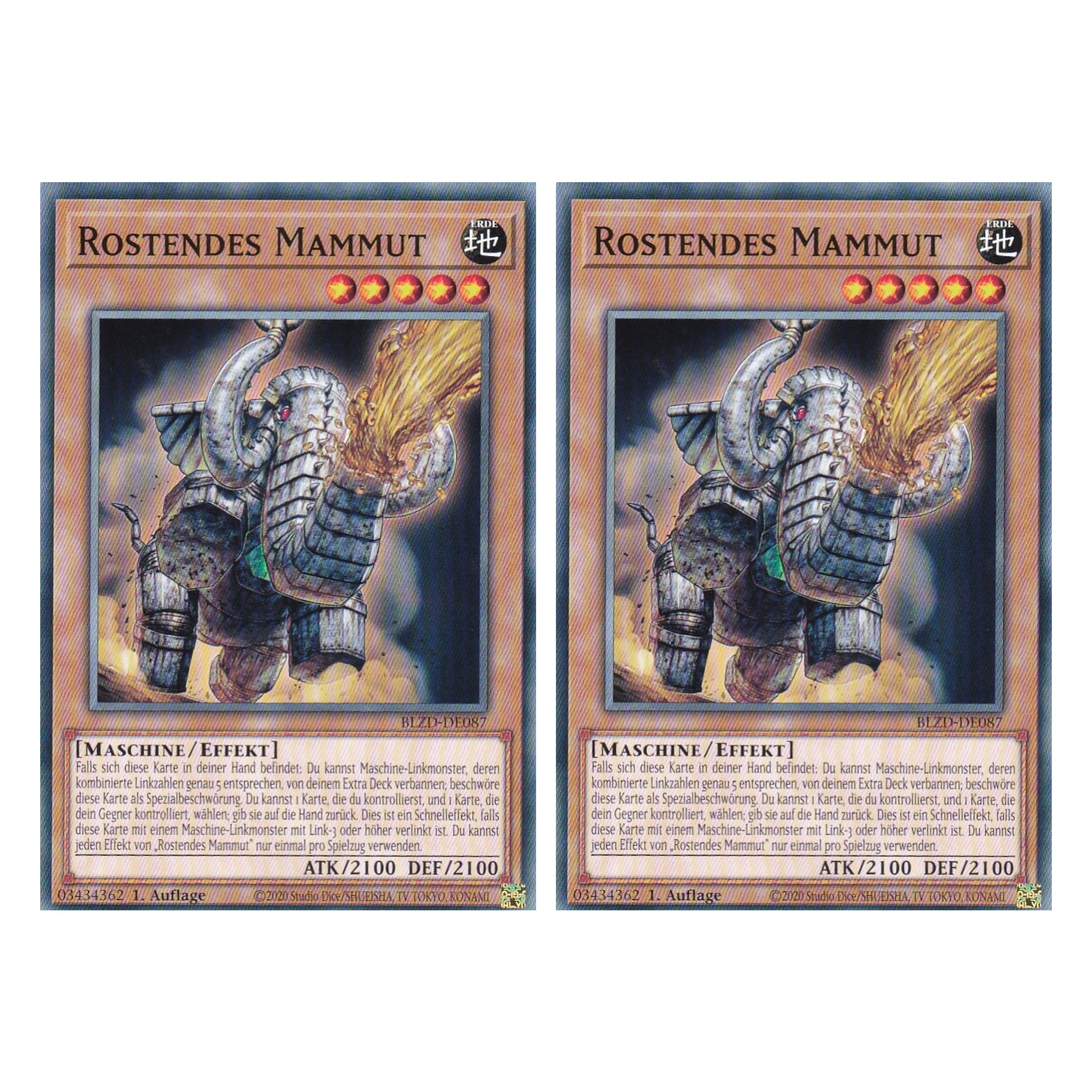 Rostendes Mammut  - Common - Deutsch - BLZD-DE087 - 1. Auflage - Blazing Dominion - Duo Set (2 Stück) - Yu-Gi-Oh!