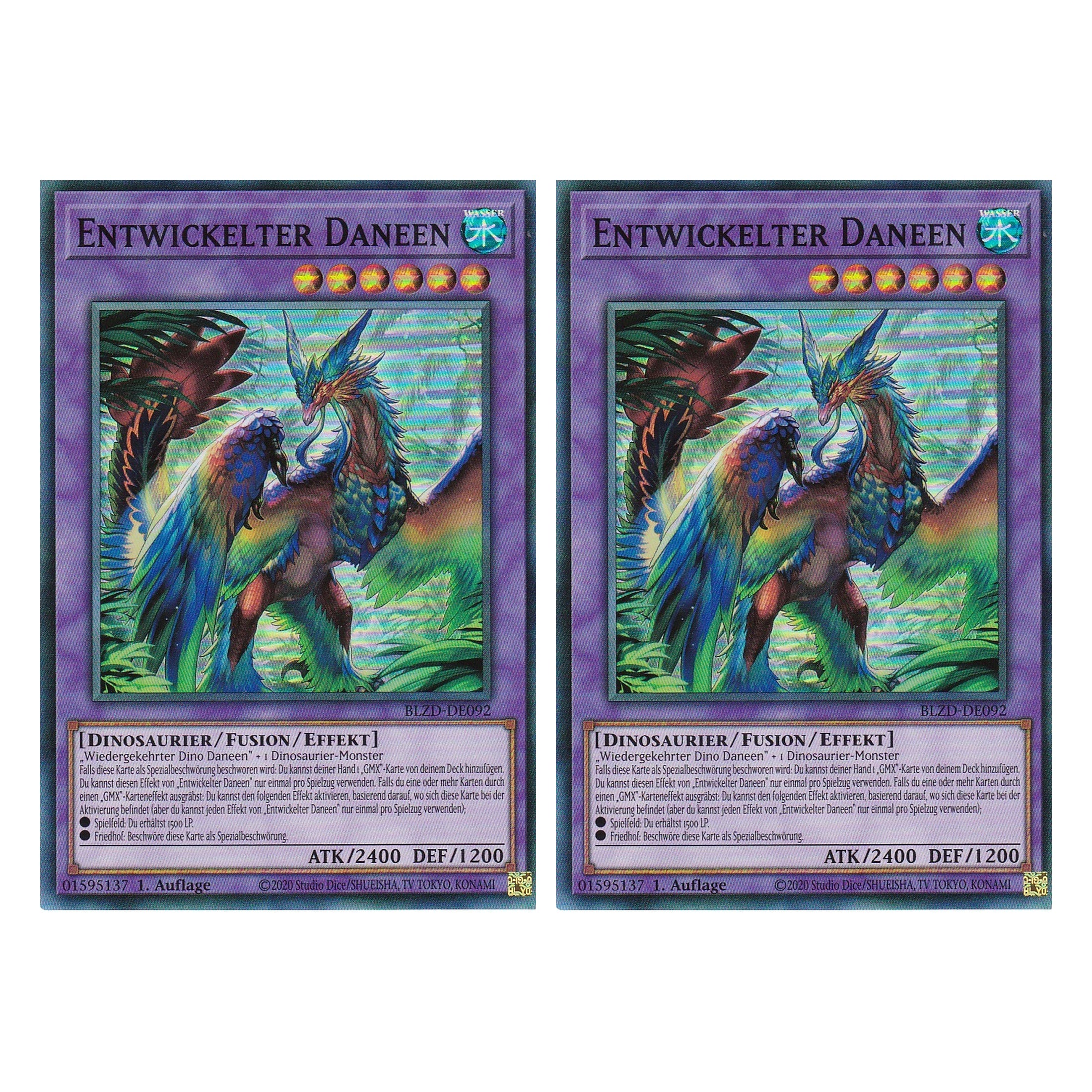Entwickelter Daneen  - Super Rare - Deutsch - BLZD-DE092 - 1. Auflage - Blazing Dominion - Duo Set (2 Stück) - Yu-Gi-Oh!