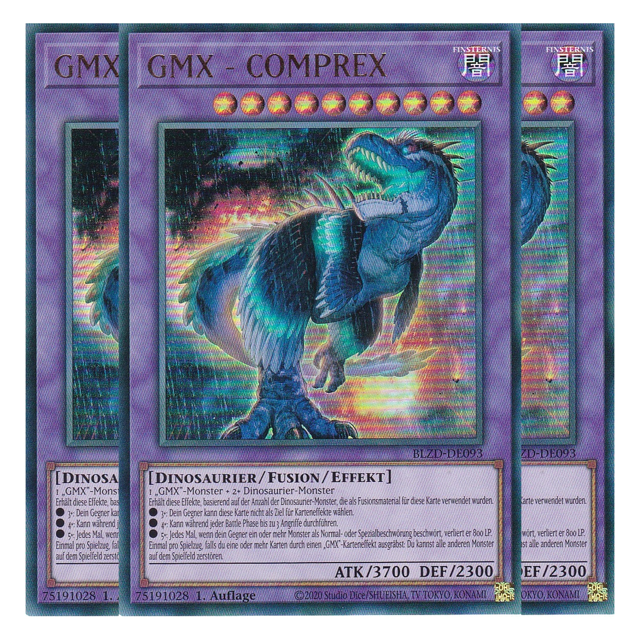 GMX - COMPREX  - Ultra Rare - Deutsch - BLZD-DE093 - 1. Auflage - Blazing Dominion - Playset (3 Kopien) - Yu-Gi-Oh!