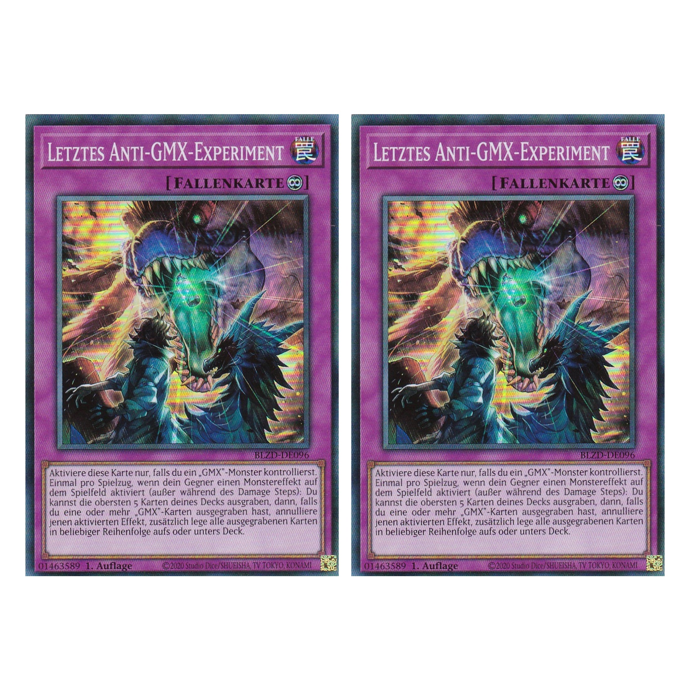 Letztes Anti-GMX-Experiment  - Super Rare - Deutsch - BLZD-DE096 - 1. Auflage - Blazing Dominion - Duo Set (2 Stück) - Yu-Gi-Oh!