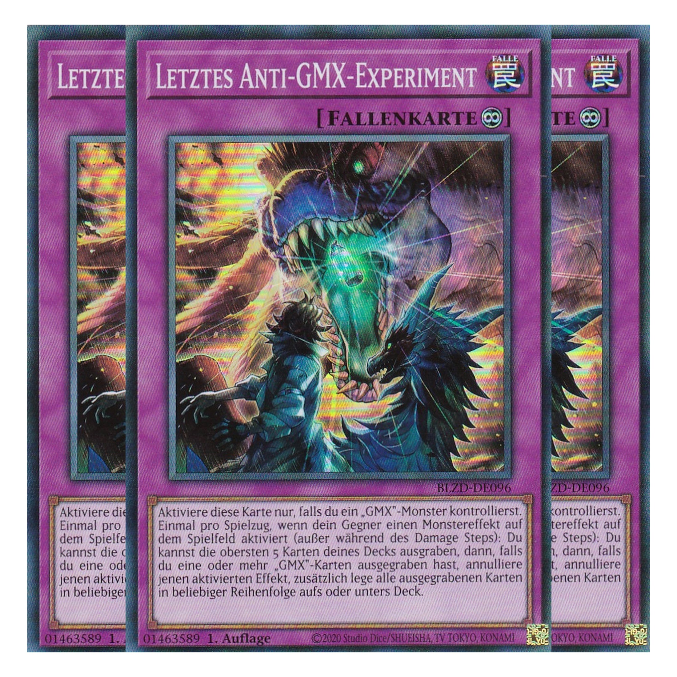 Letztes Anti-GMX-Experiment  - Super Rare - Deutsch - BLZD-DE096 - 1. Auflage - Blazing Dominion - Playset (3 Kopien) - Yu-Gi-Oh!
