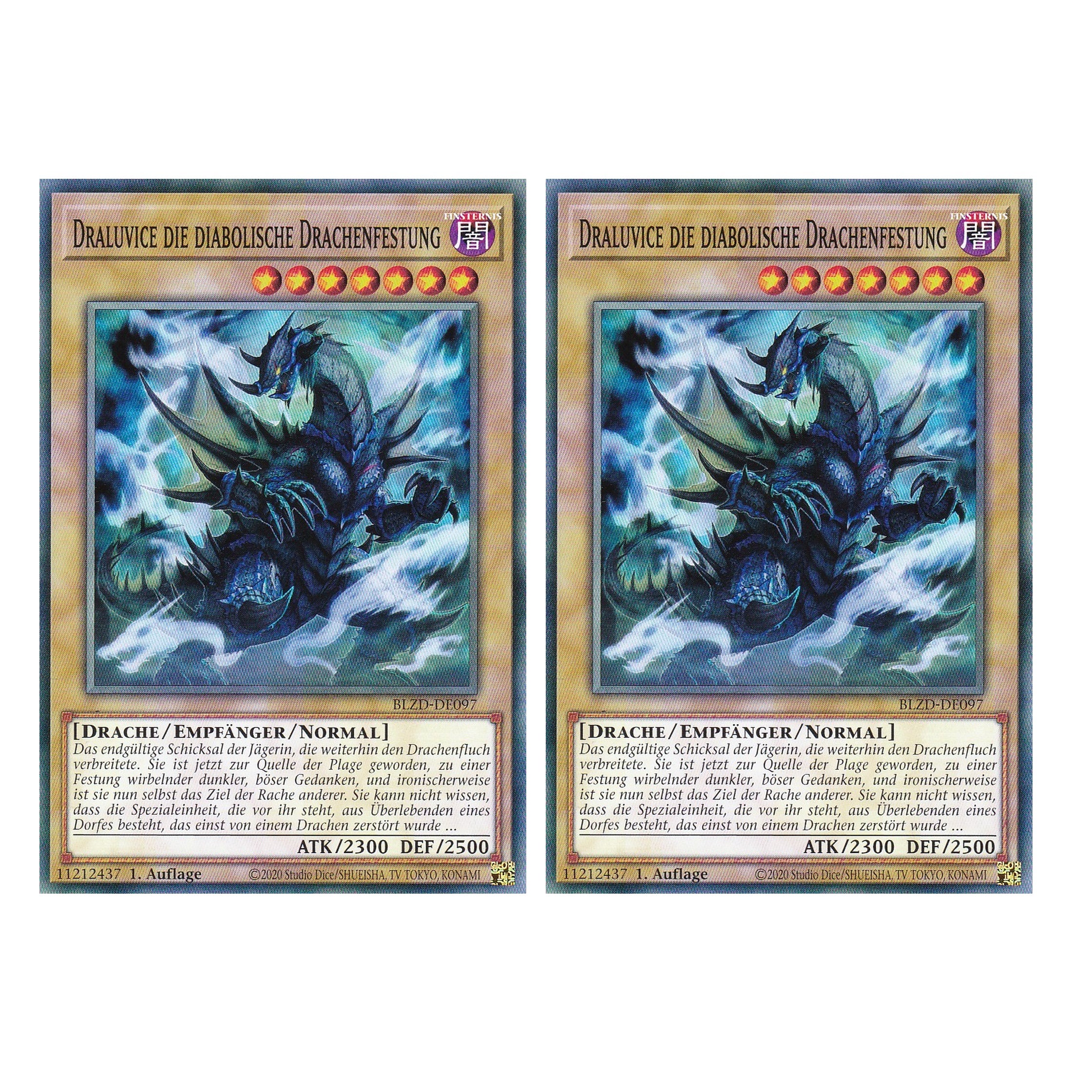 Draluvice die diabolische Drachenfestung  - Common - Deutsch - BLZD-DE097 - 1. Auflage - Blazing Dominion - Duo Set (2 Stück) - Yu-Gi-Oh!