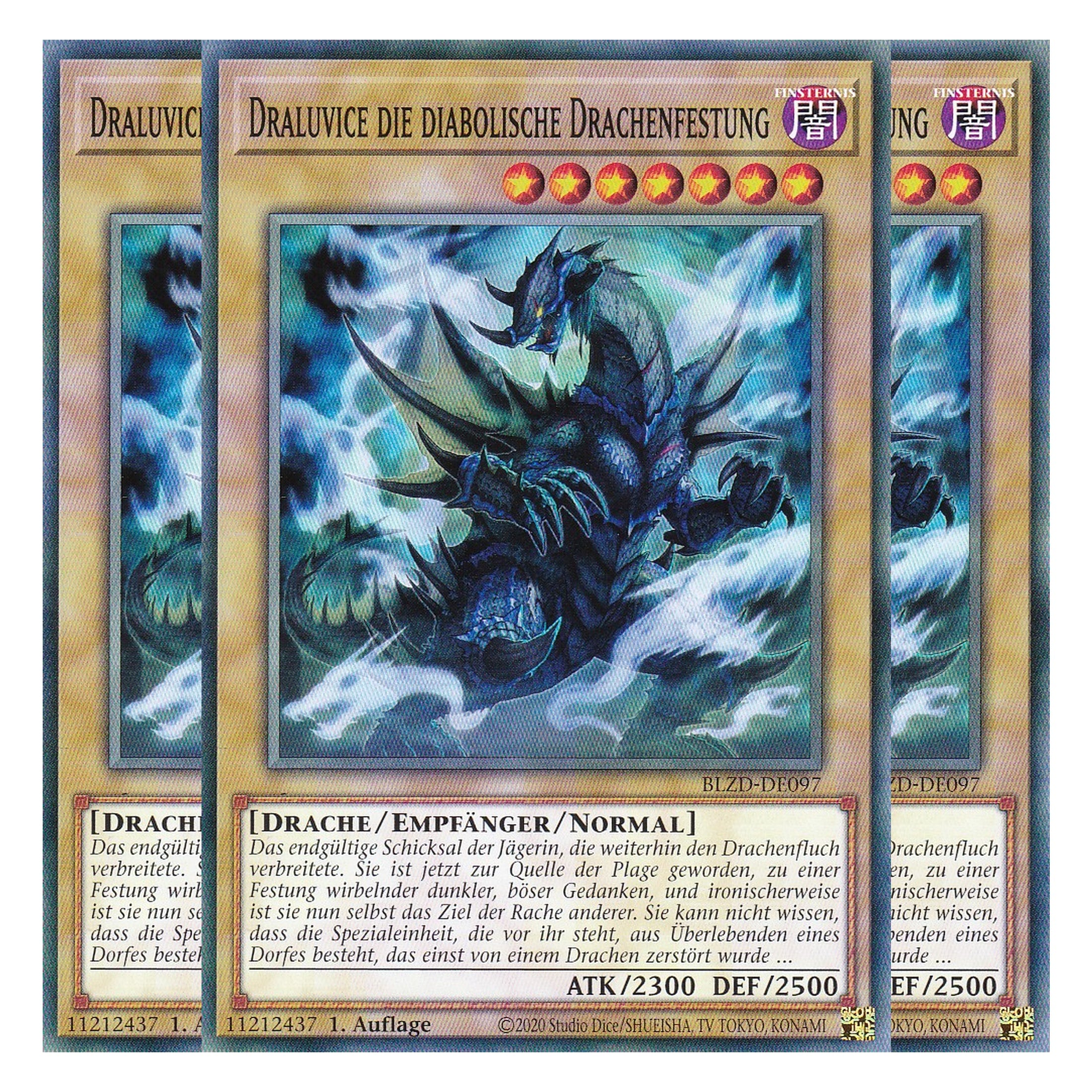 Draluvice die diabolische Drachenfestung  - Common - Deutsch - BLZD-DE097 - 1. Auflage - Blazing Dominion - Playset (3 Kopien) - Yu-Gi-Oh!